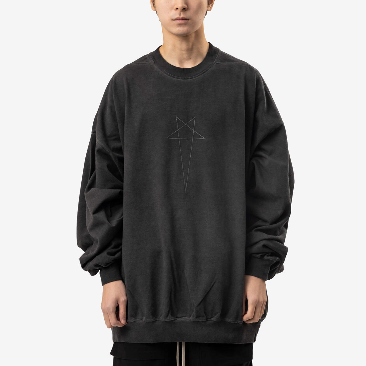 Rick Owens DRKSHDW Hun Sweatshirt Faded Black/Silver-1