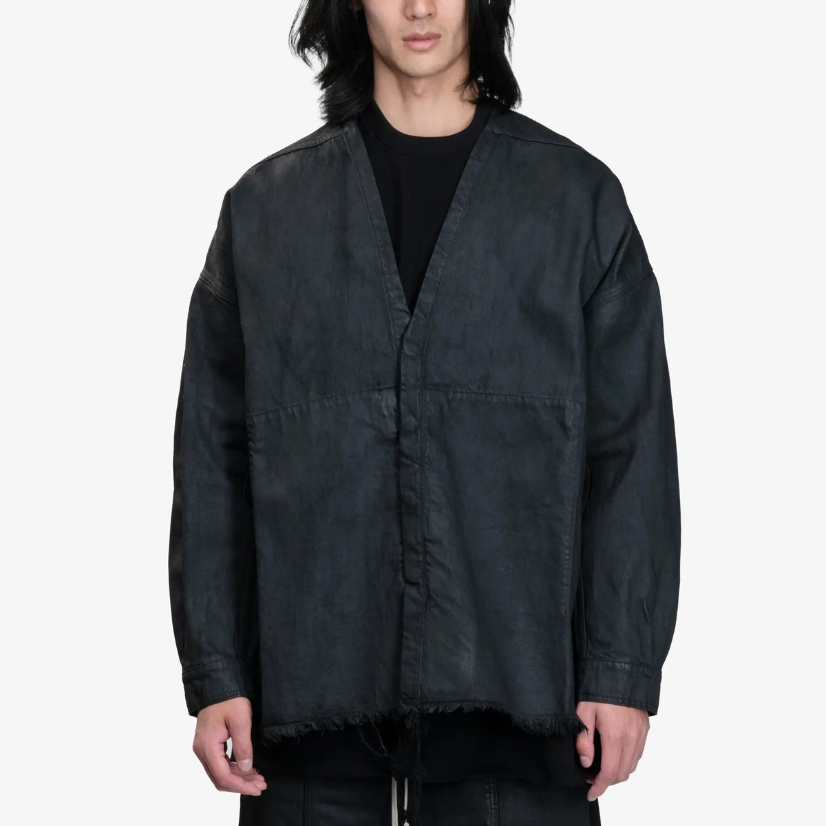 Rick Owens リド ラリー ワックスシャツ ブラックワックス｜Feuille