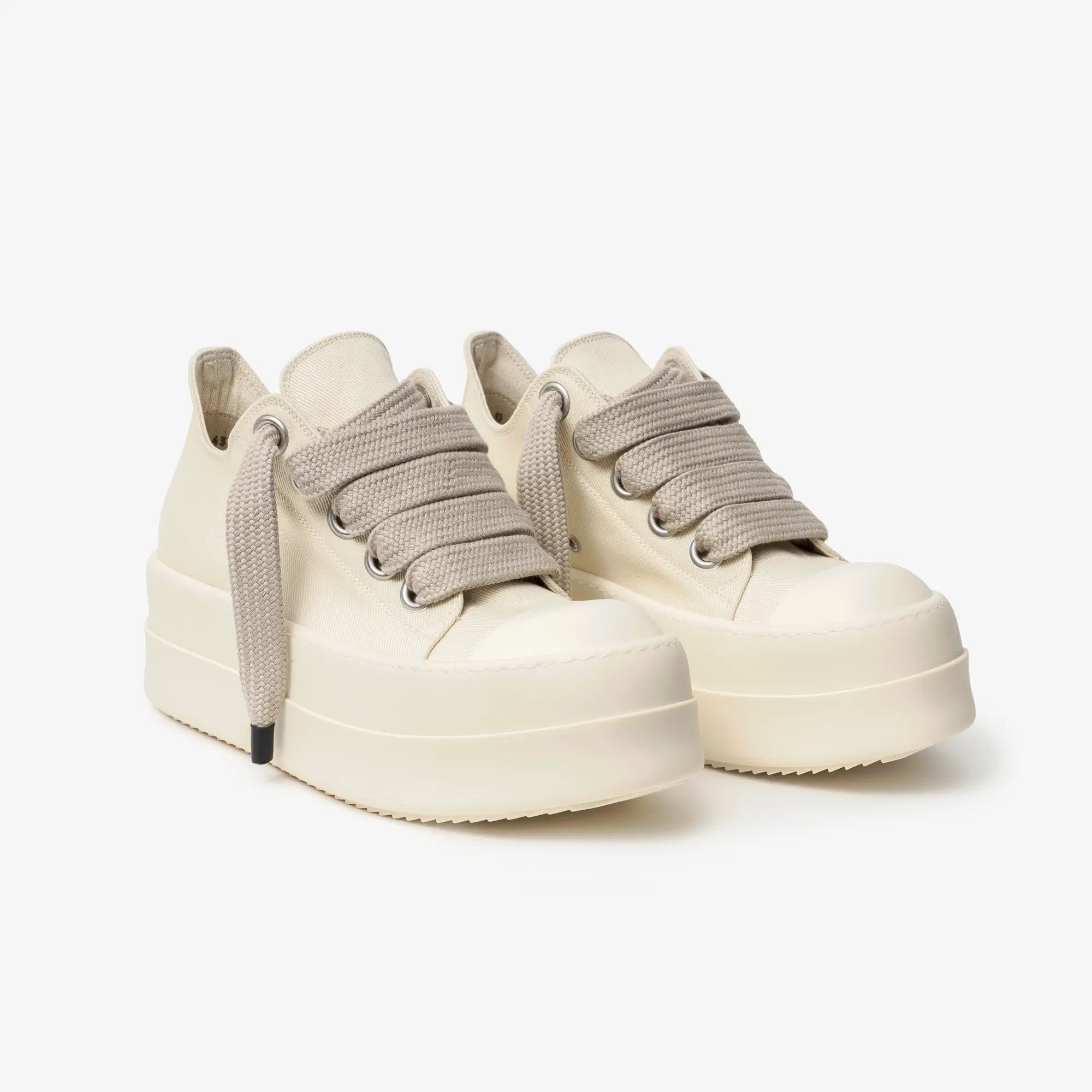 Rick Owens DRKSHDW Mega Bumper Jumbolace Low - Top Sneaks Milk - 1