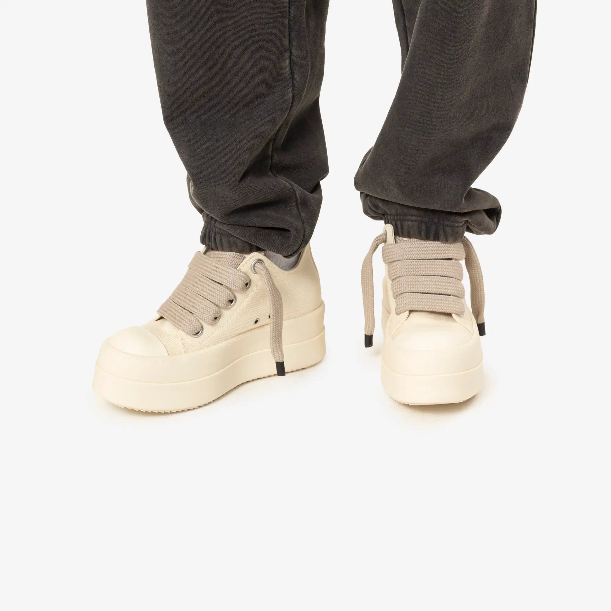 Rick Owens DRKSHDW Mega Bumper Jumbolace Low - Top Sneaks Milk - 2
