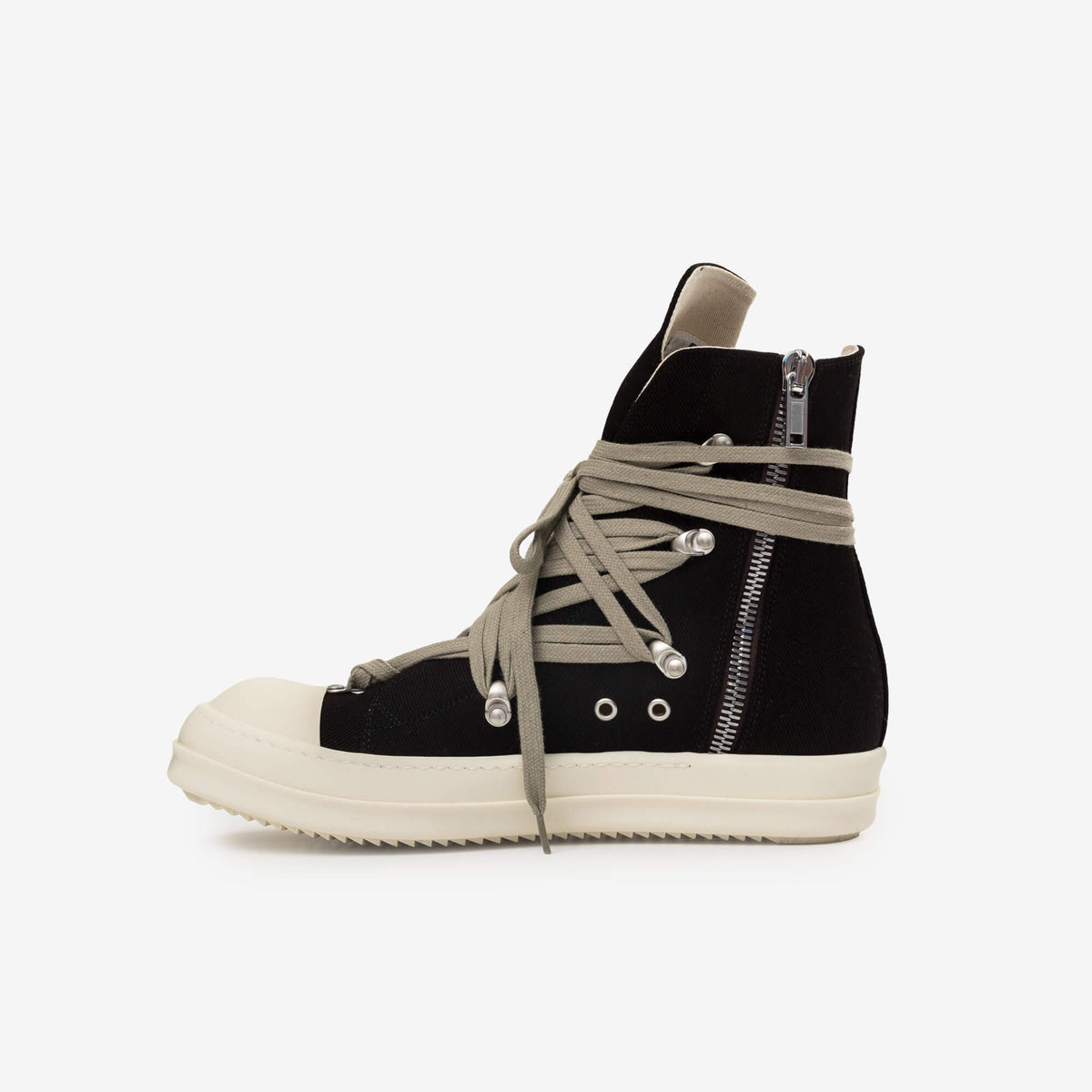 Rick Owens DRKSHDW Megalace High-Top Sneaks Black/Milk/Milk-4