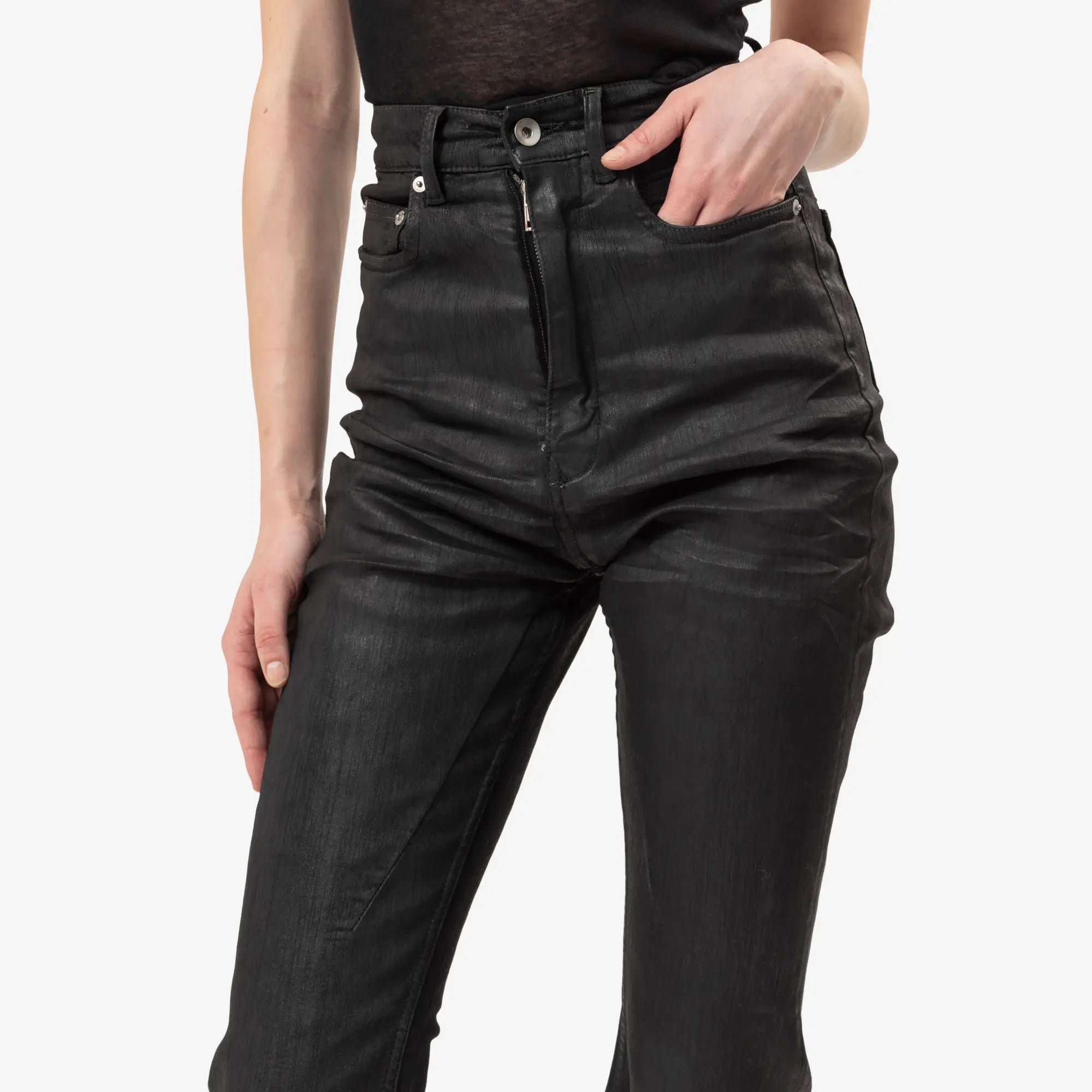 Rick Owens DRKSHDW Womens Bolan Bootcut Jeans Black - 5