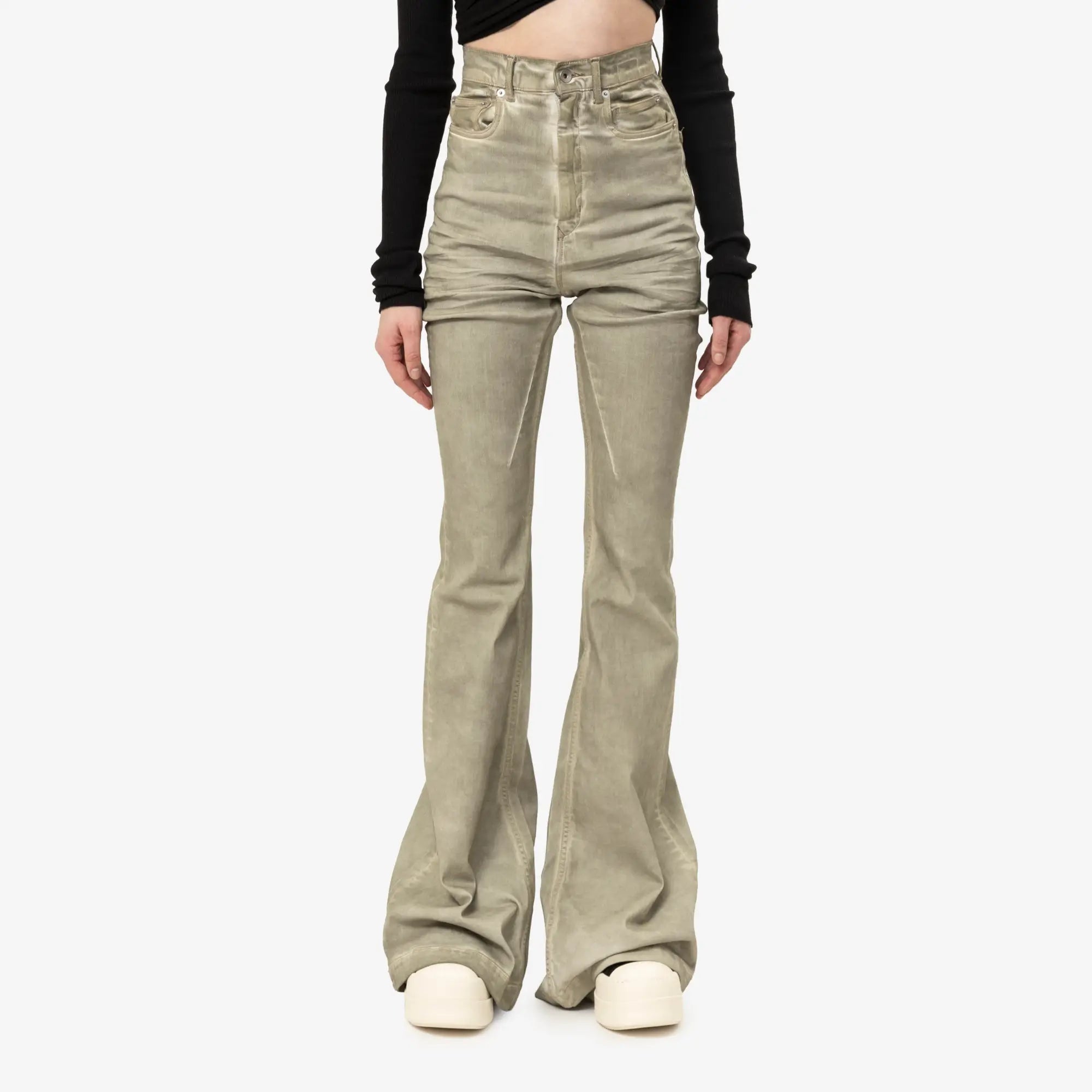 Rick Owens DRKSHDW Womens Bolan Bootcut Jeans Sand - 1