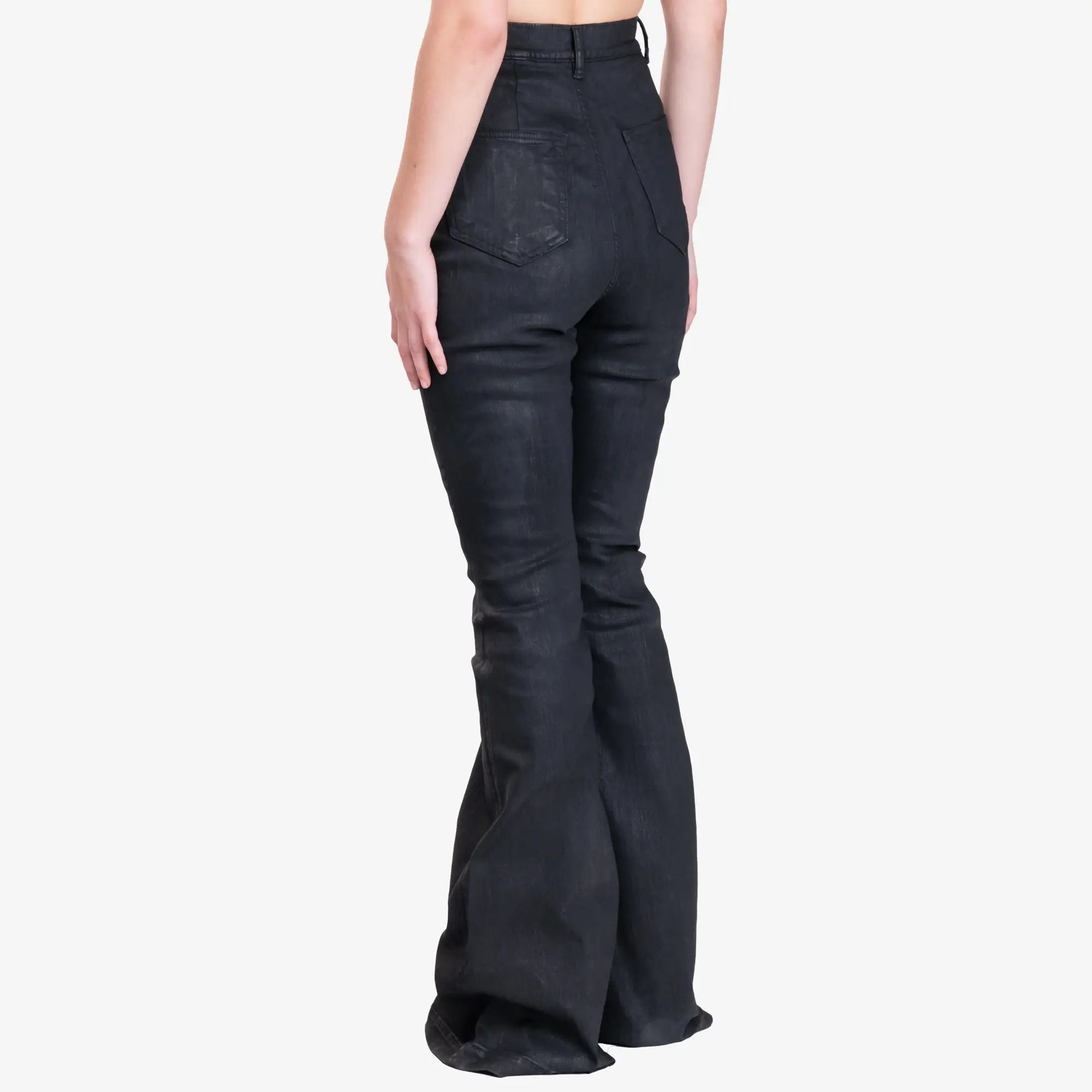 Rick Owens DRKSHDW Womens Bolan Bootcut Jeans Black Wax - 4