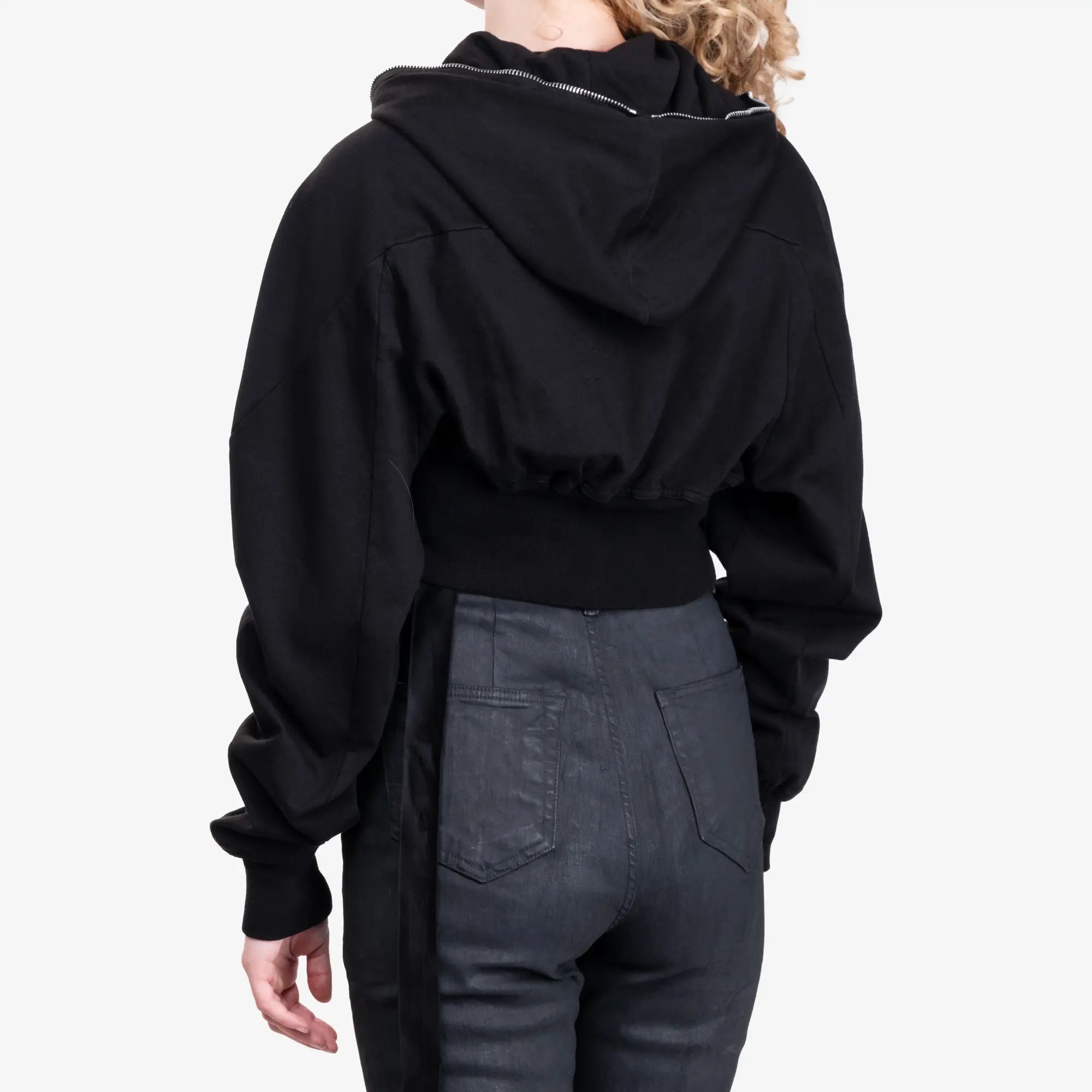 Rick Owens DRKSHDW Womens Collage Gimp Hoodie Black - 4