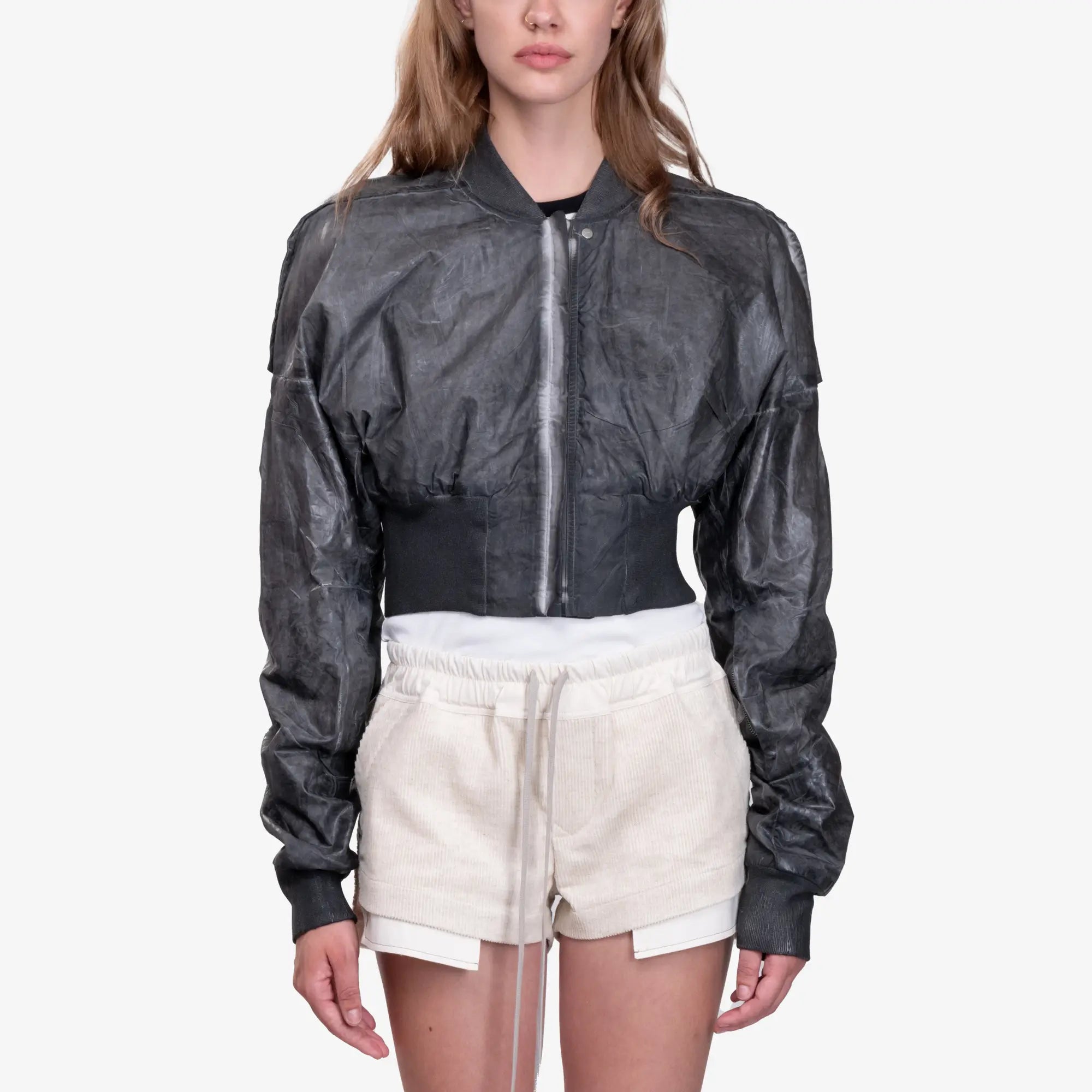 Photo of Rick Owens DRKSHDW Womens Cropped Flight Jacket - 1