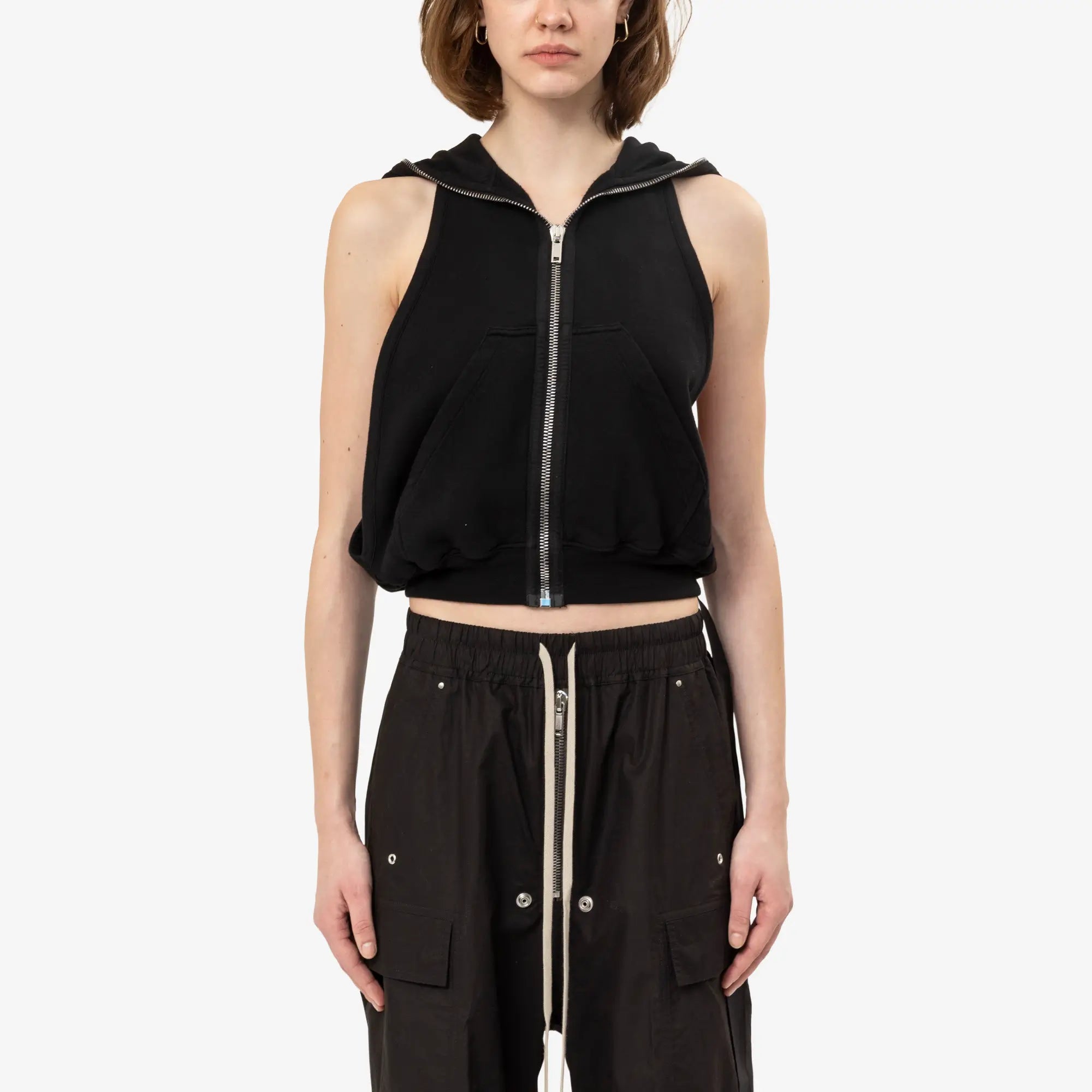 Rick Owens DRKSHDW Womens Cyclops Gimp Sleeveless Hoody Black - 1