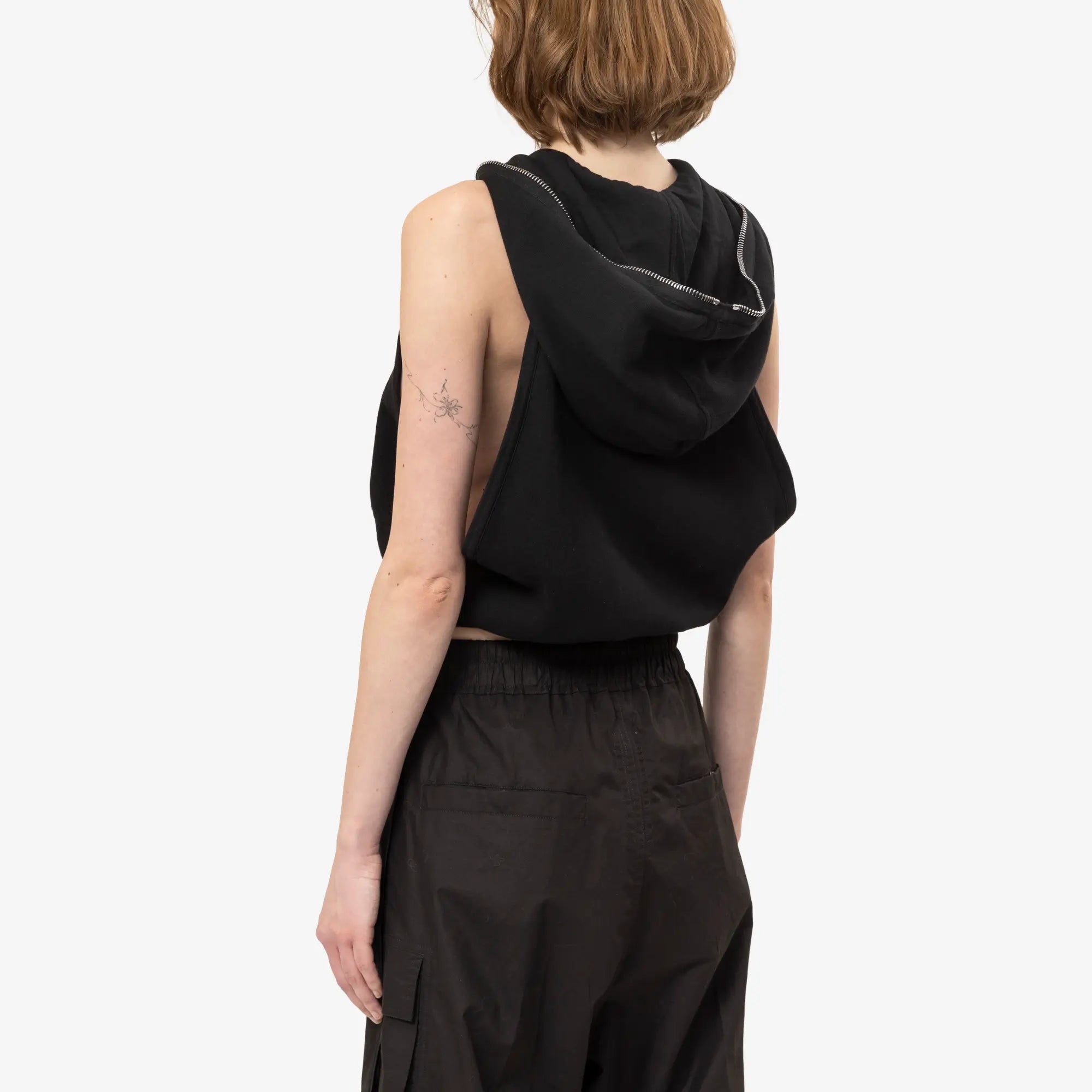 Rick Owens DRKSHDW Womens Cyclops Gimp Sleeveless Hoody Black - 3