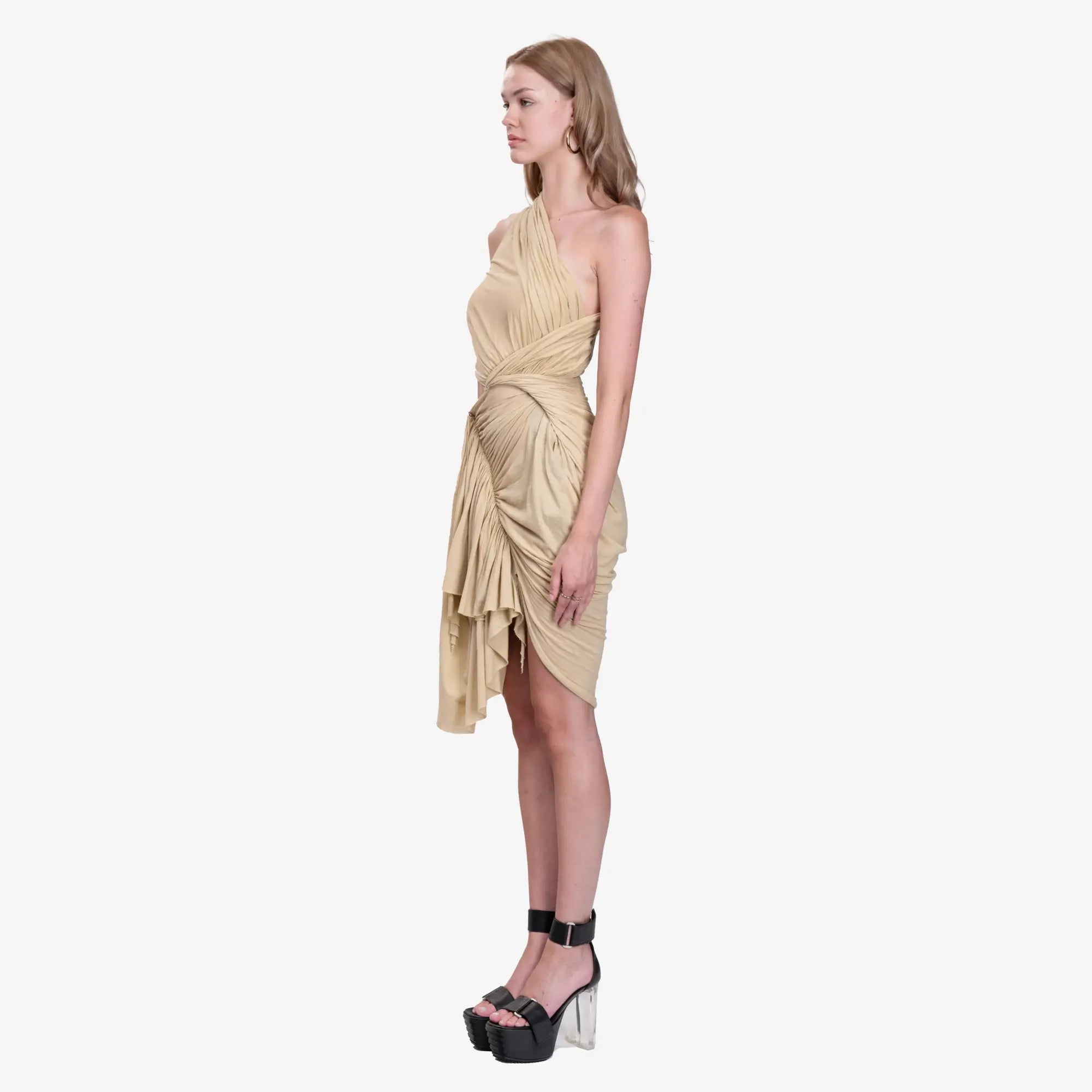 Rick Owens DRKSHDW Womens Fog Dress Parchment - 3