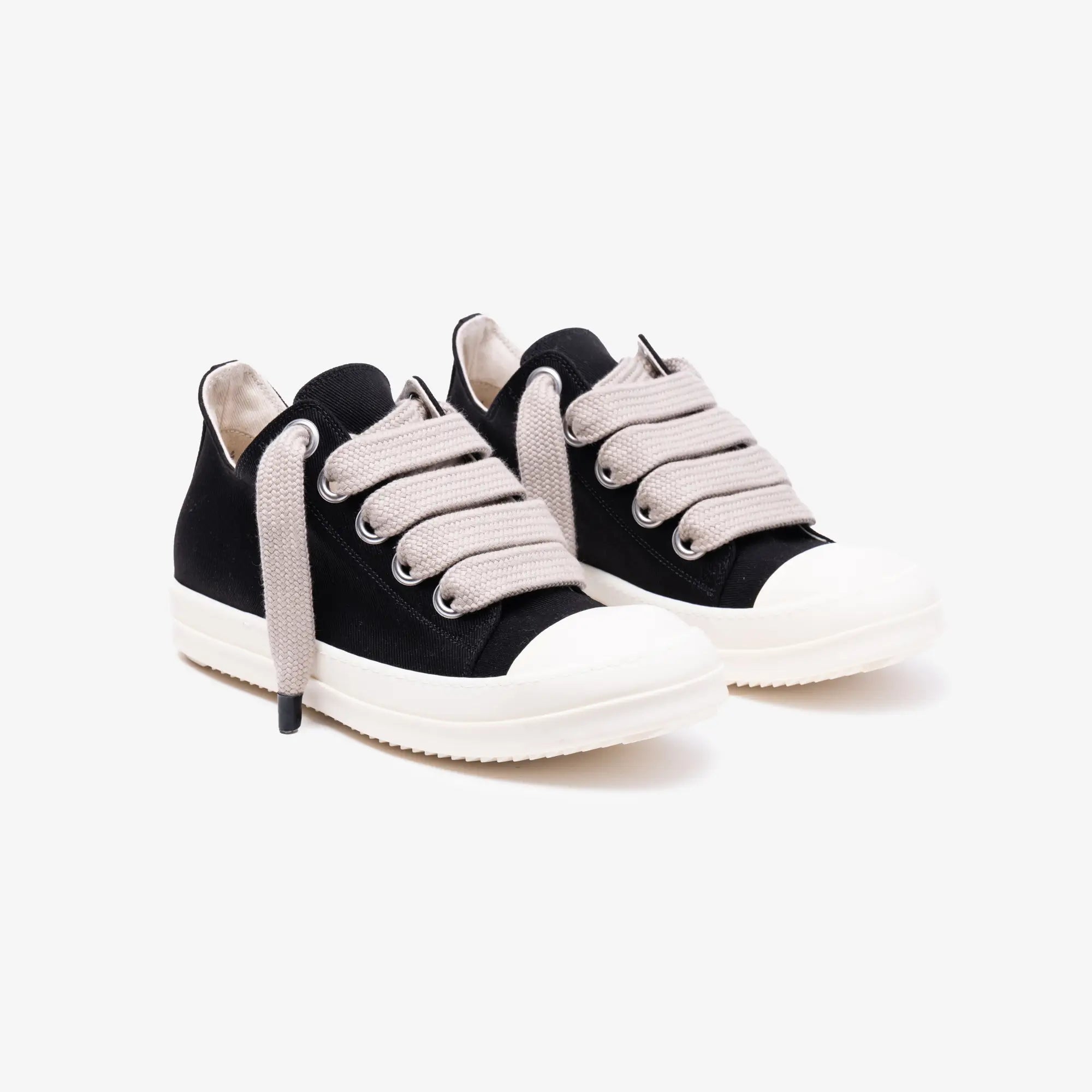 Rick Owens DRKSHDW Womens Jumbolace Low - Top Sneaks Black/Milk/Milk - 1
