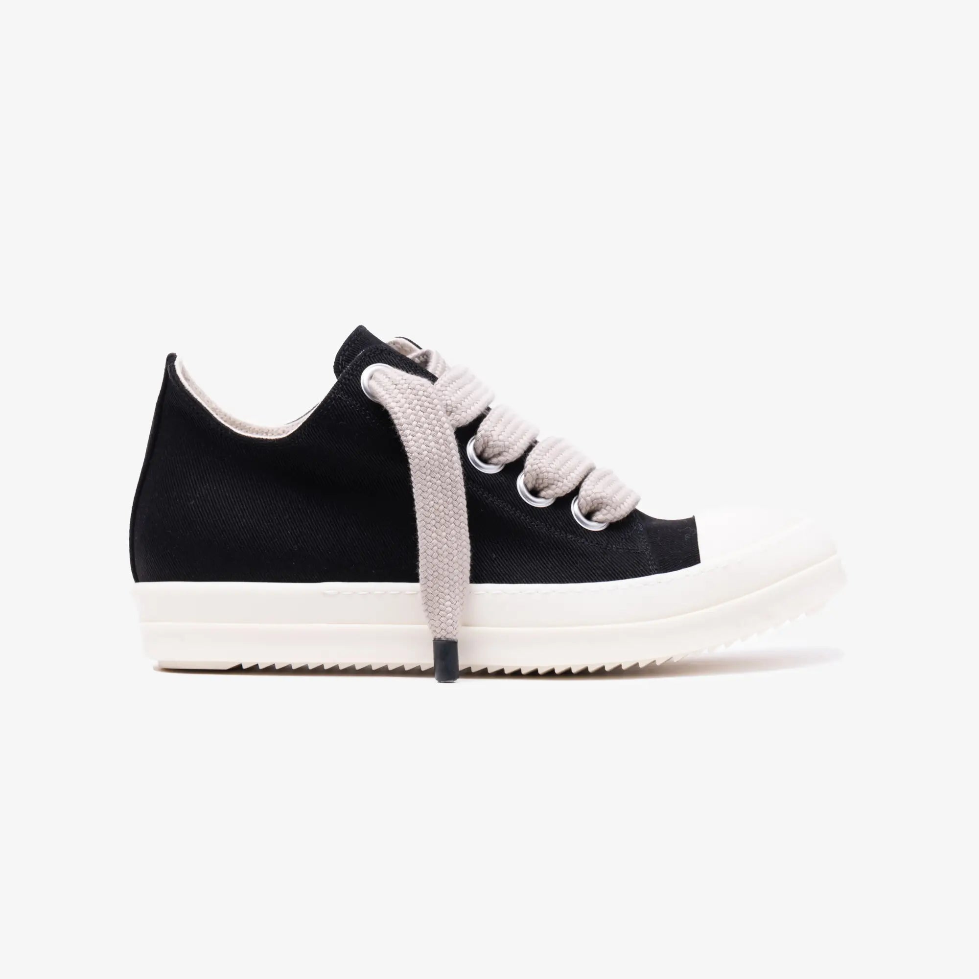 Rick Owens DRKSHDW Womens Jumbolace Low - Top Sneaks Black/Milk/Milk - 3