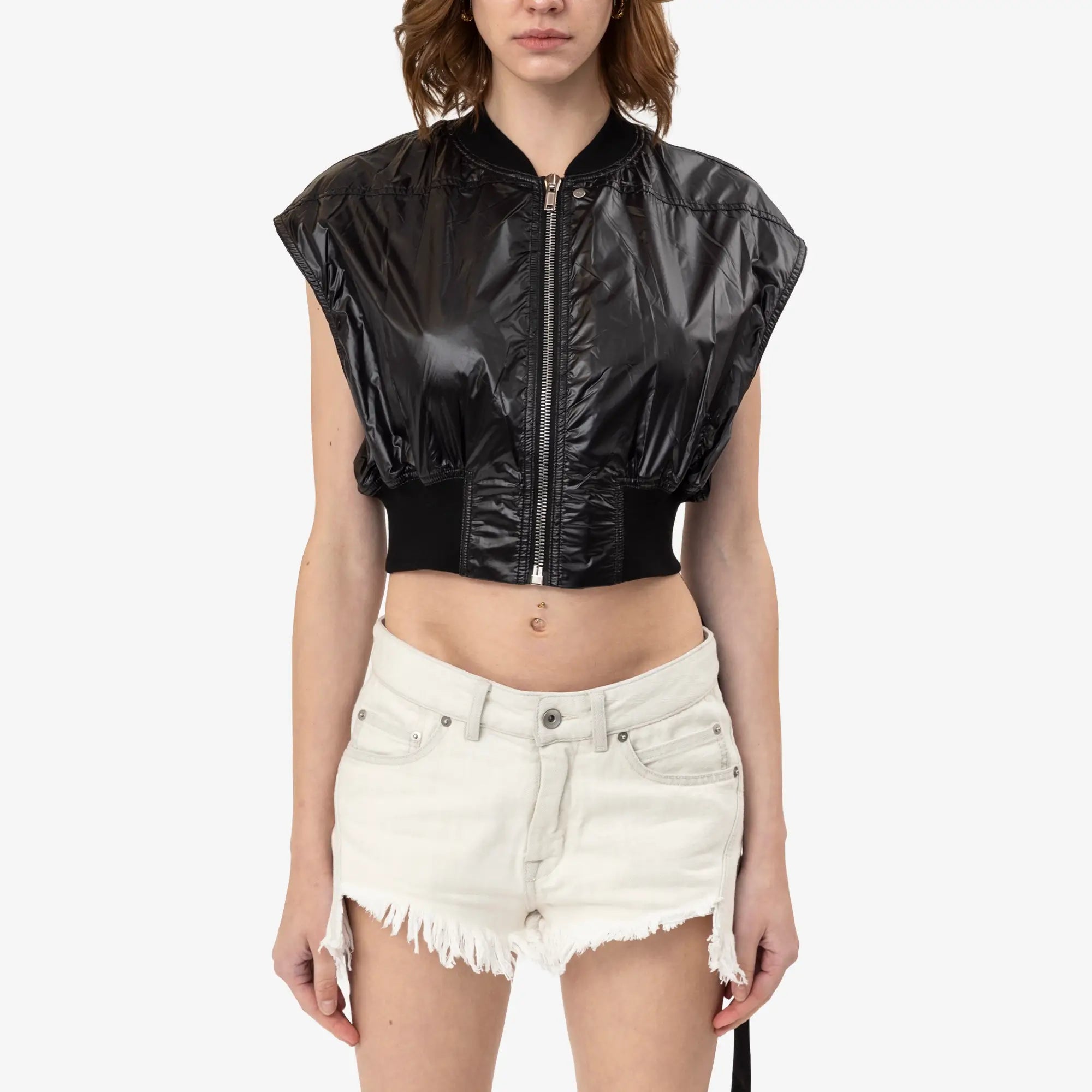 Rick Owens DRKSHDW Womens Senza Maniche Tatlin Bomber Black - 1