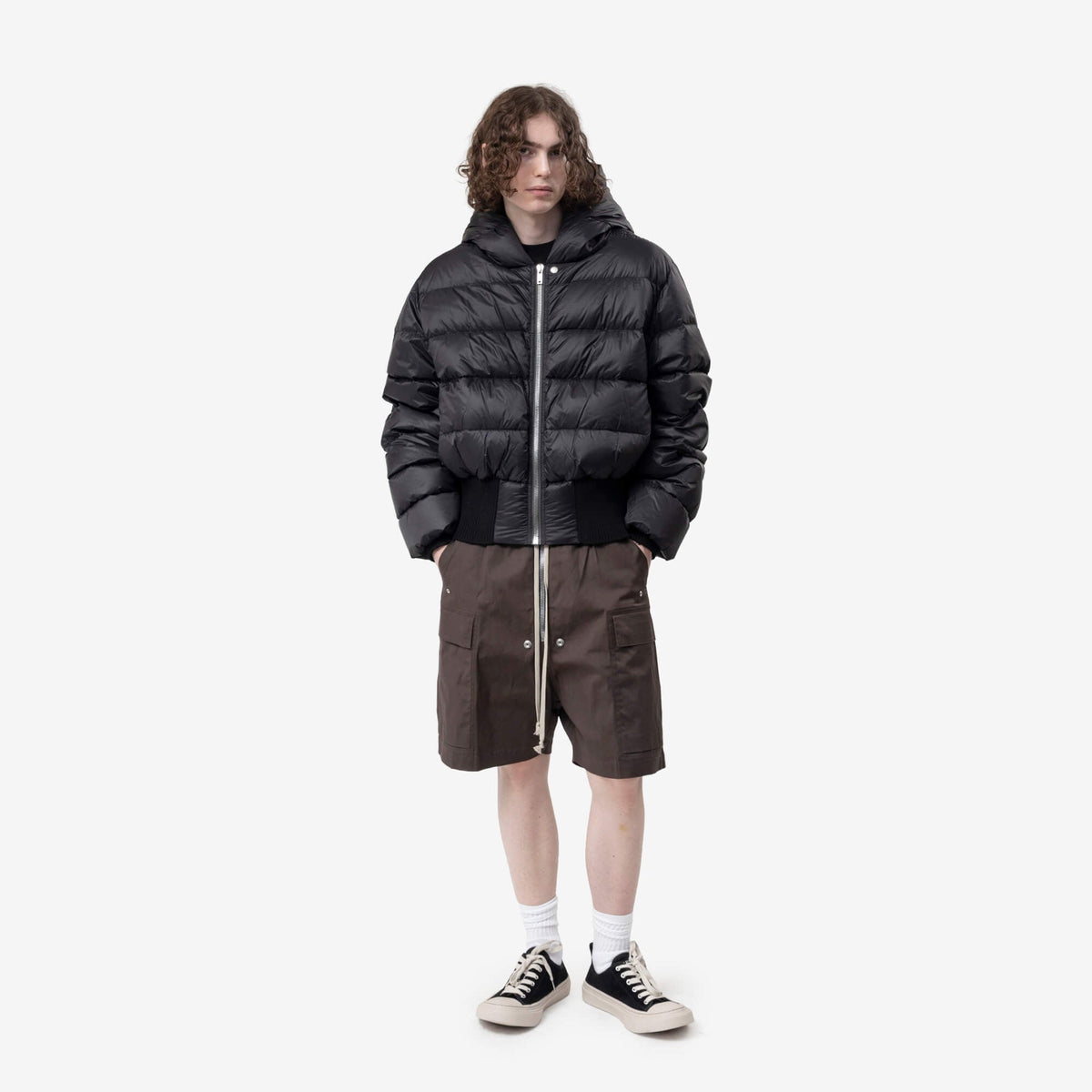 Rick Owens Hooded Down Jacket Steel-2