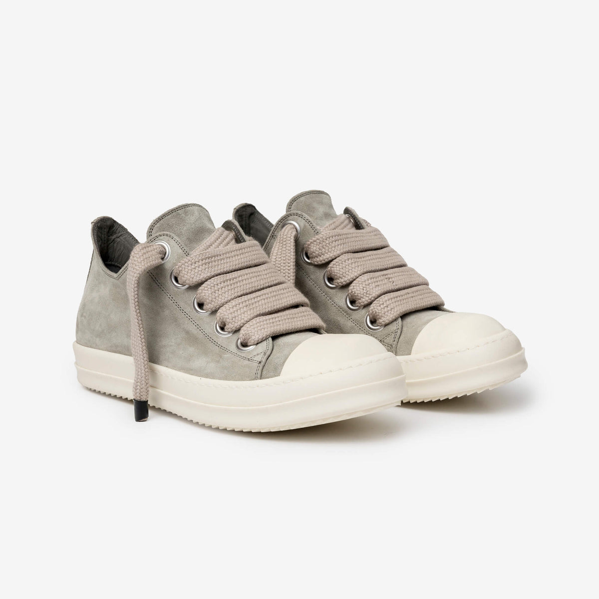 Rick Owens Jumbolace Low-Top Sneaks Dark Pearl/Milk/Milk-1