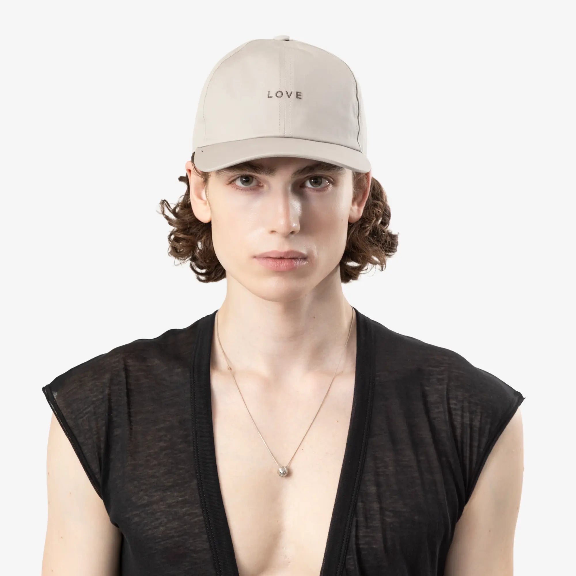 Rick Owens LOVE Baseball Cap Pearl - 2