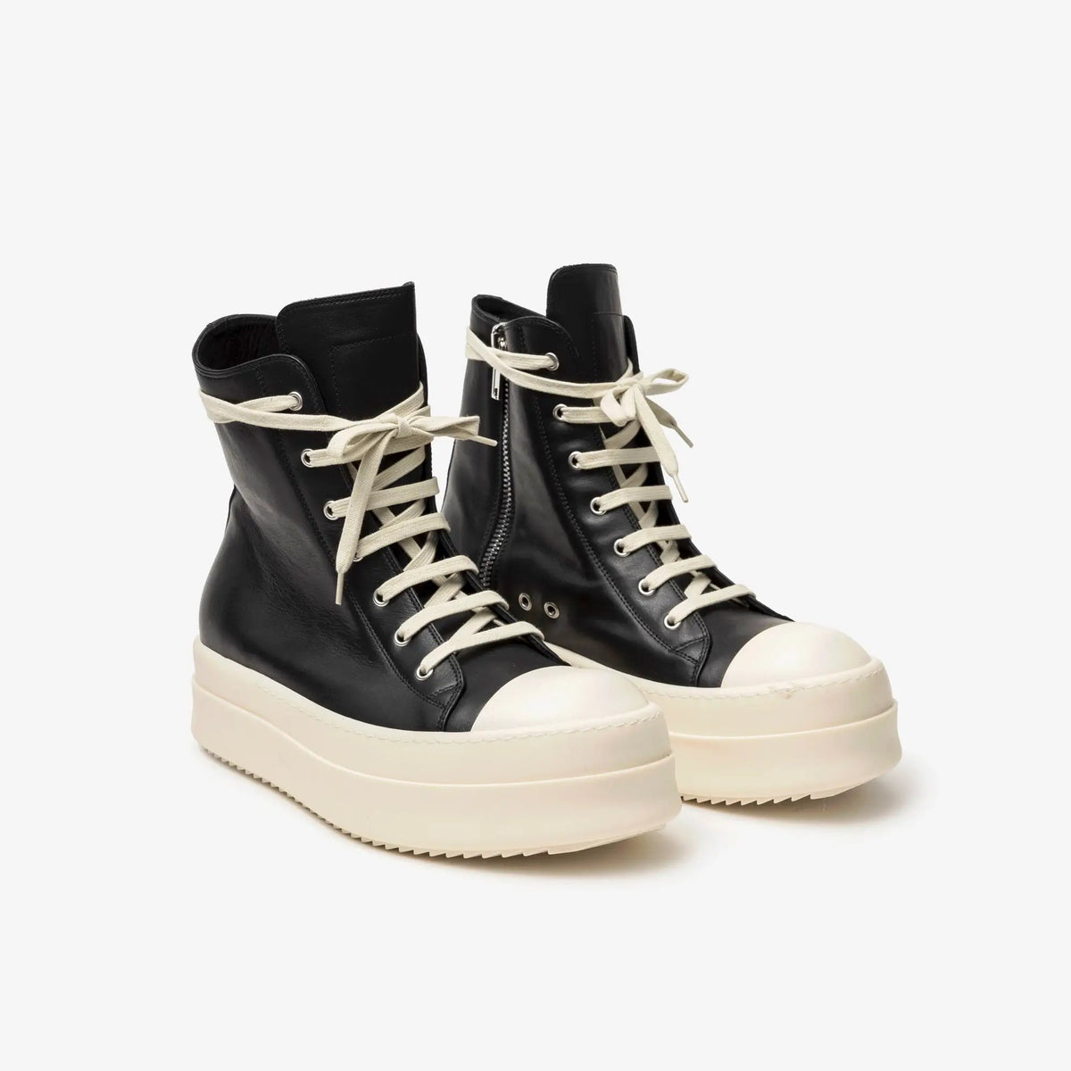 Rick Owens メガバンパー ハイカットスニーカー ブラック/ミルク|Feuille Rick Owens メガバンパー ハイカットスニーカー ブラック/ミルク|Feuille