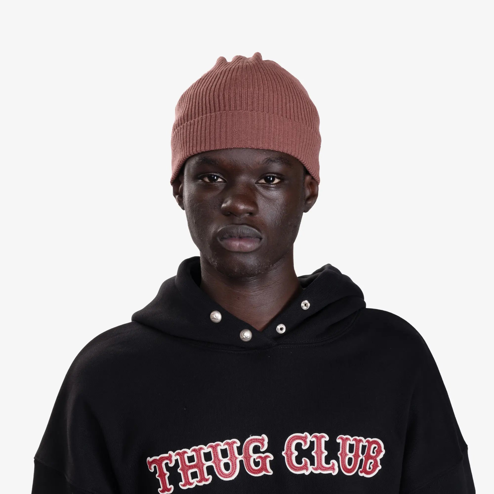 Rick Owens Ribbed Beanie Rosewood - 2