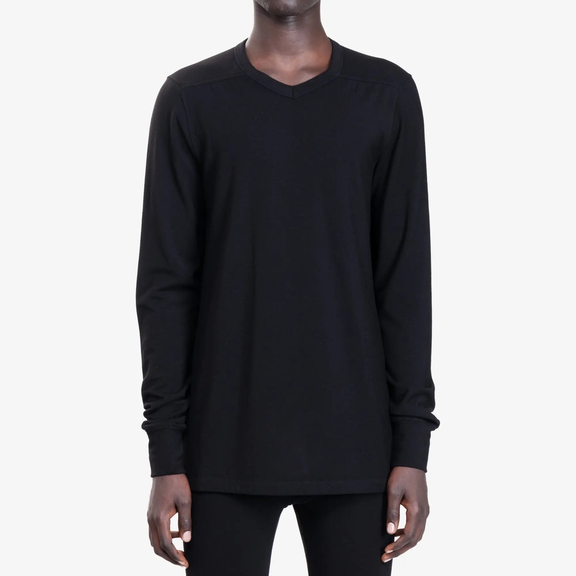 Rick Owens Thermal Long Sleeve T-Shirt Black - 1