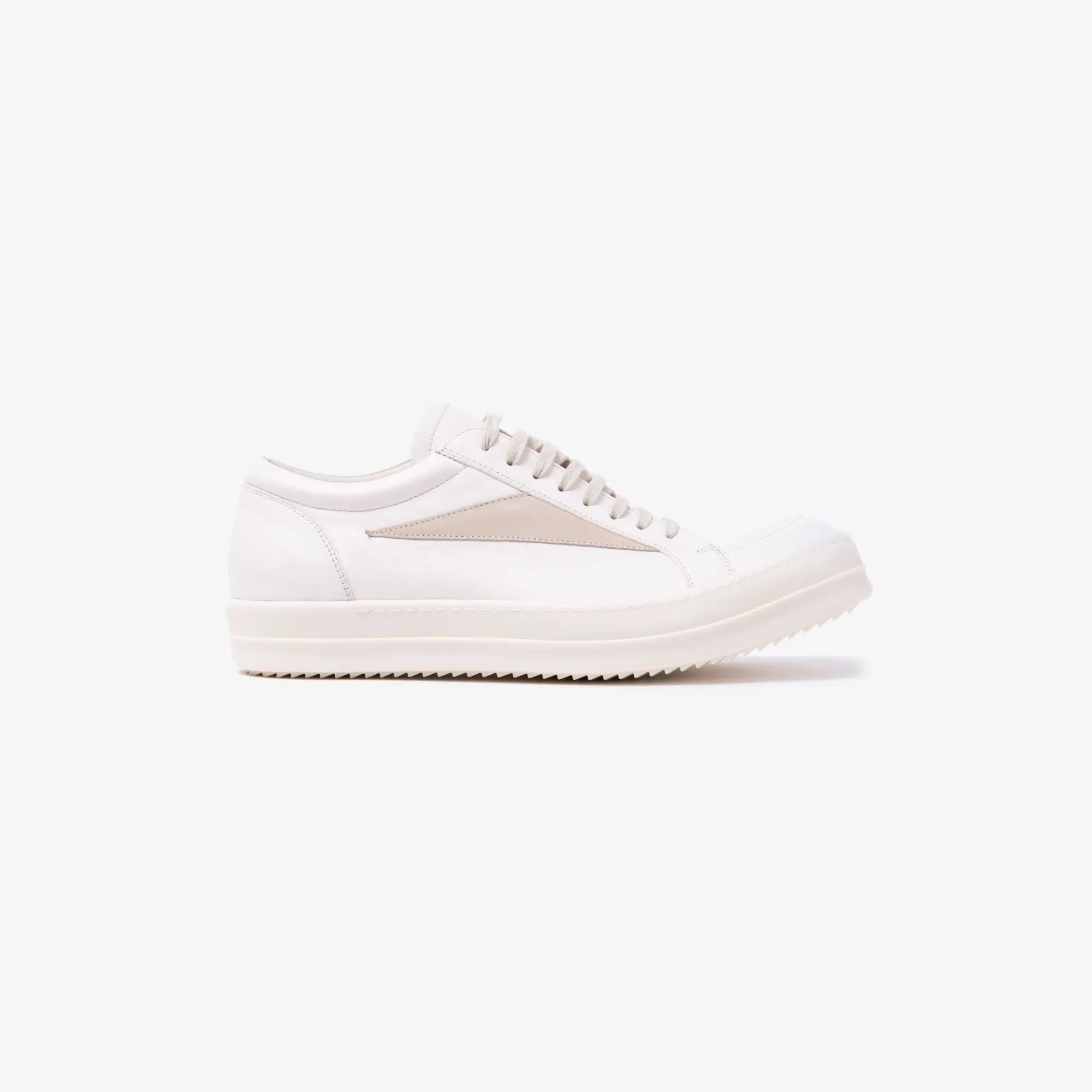 Rick Owens Vintage Leather Sneaks Milk/Milk/Milk - 3