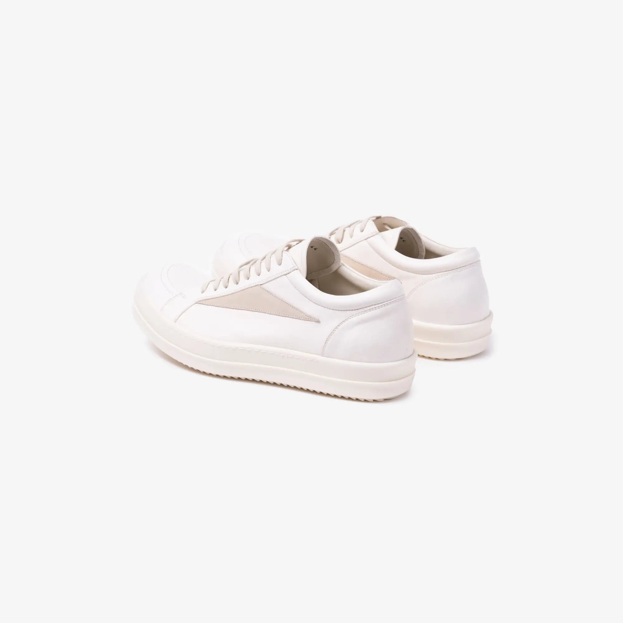 Rick Owens Vintage Leather Sneaks Milk/Milk/Milk - 5
