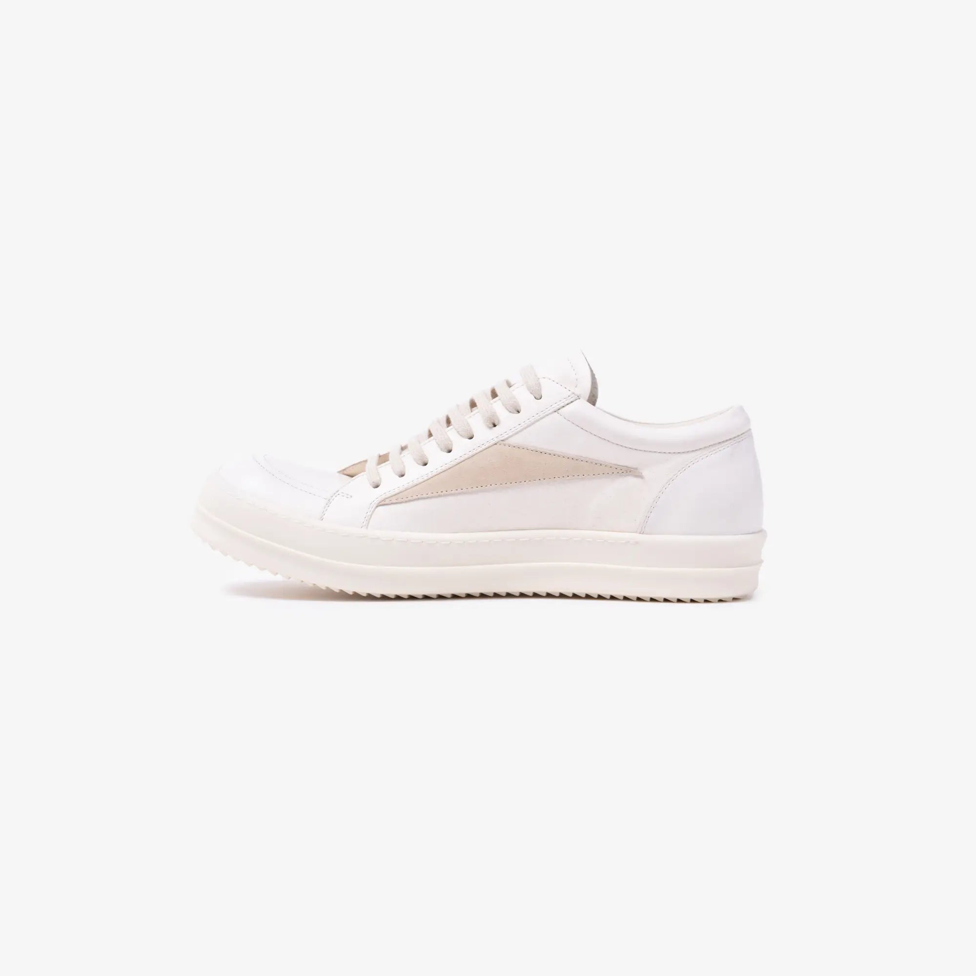 Rick Owens Vintage Leather Sneaks Milk/Milk/Milk - 4