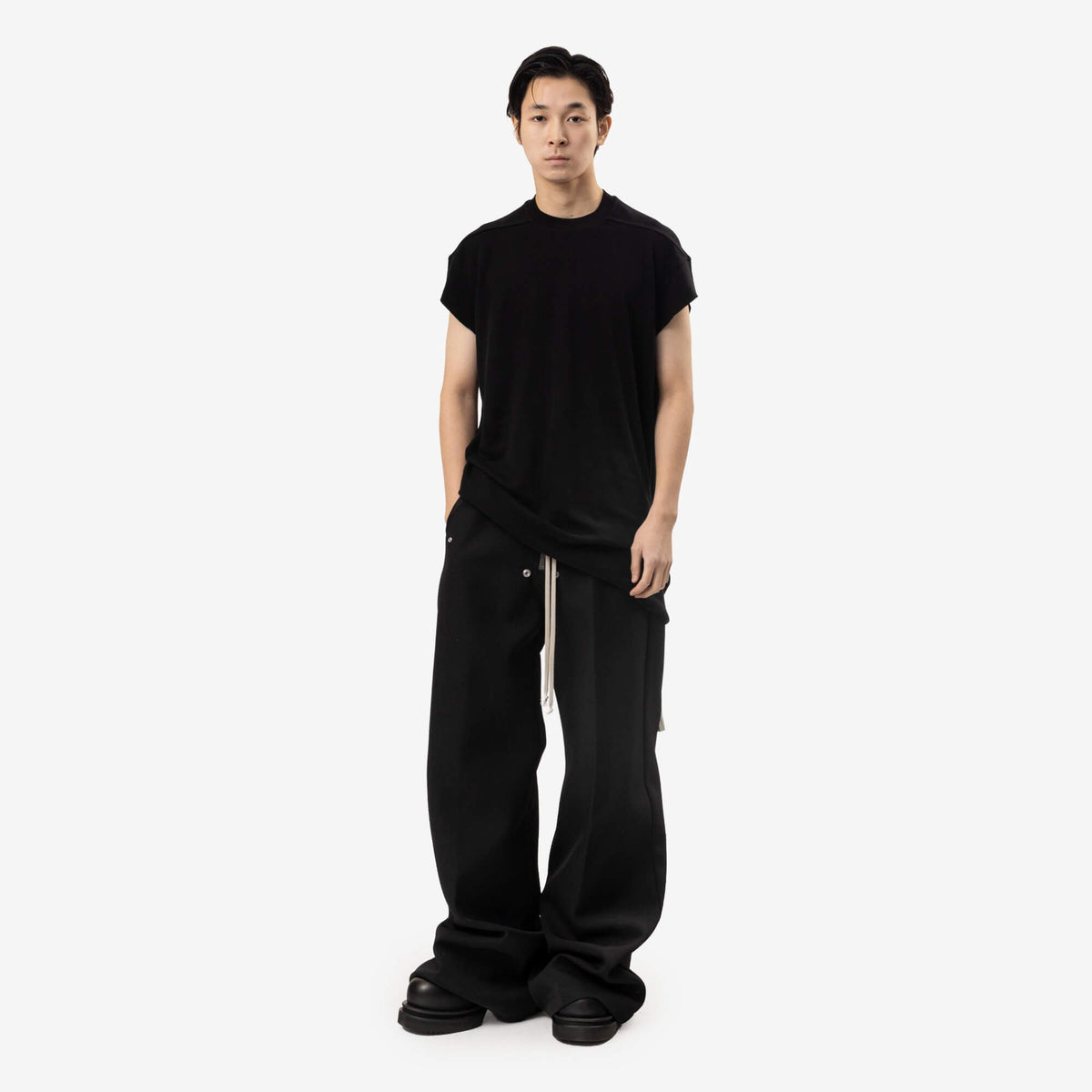 Rick Owens Wide Bela Wool Pants Black-2