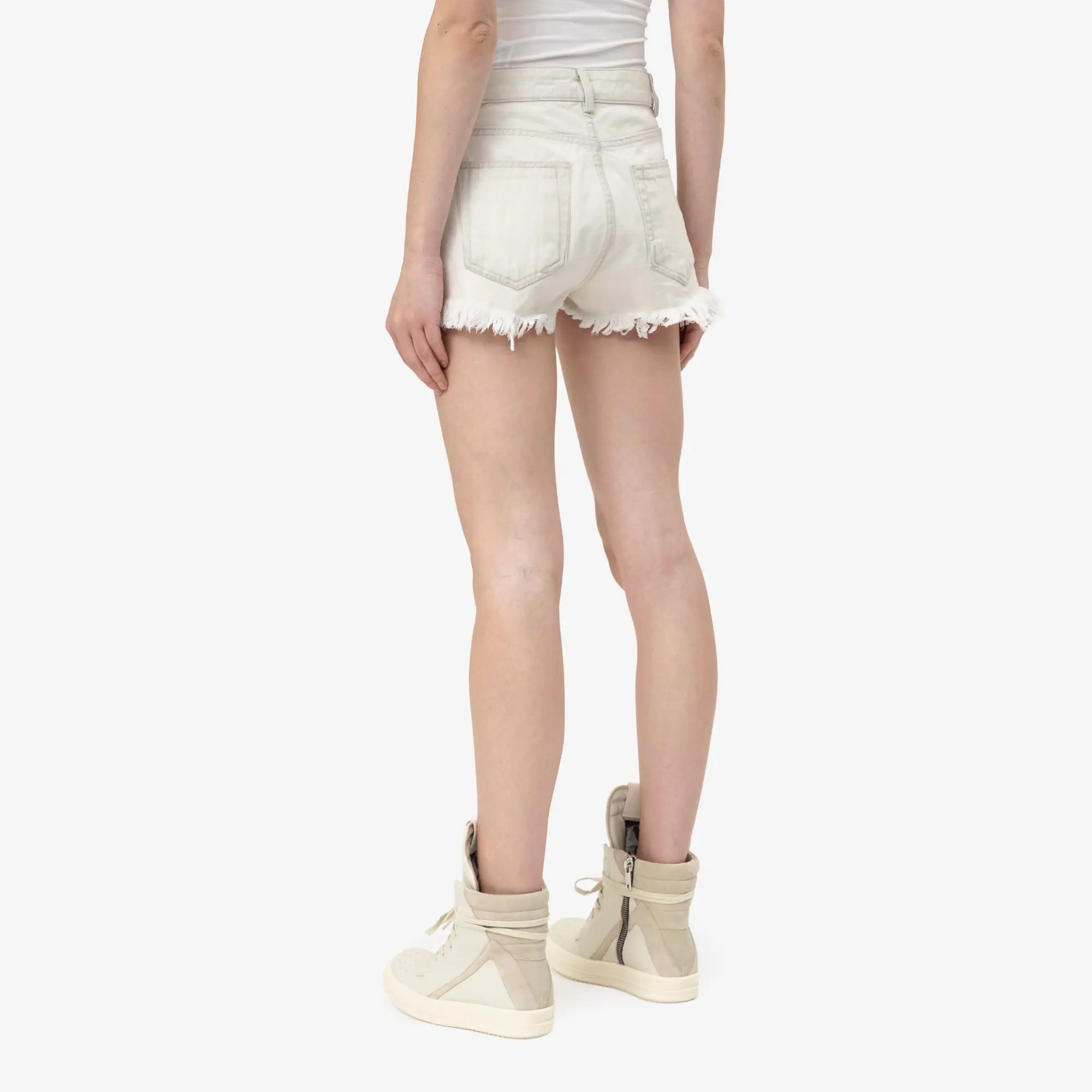 Rick Owens Womens Bias Cutoffs Shorts Milk Wash - 4
