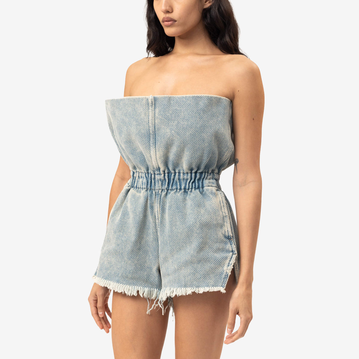 Rick Owens Womens Crater Shorts Indigo-3