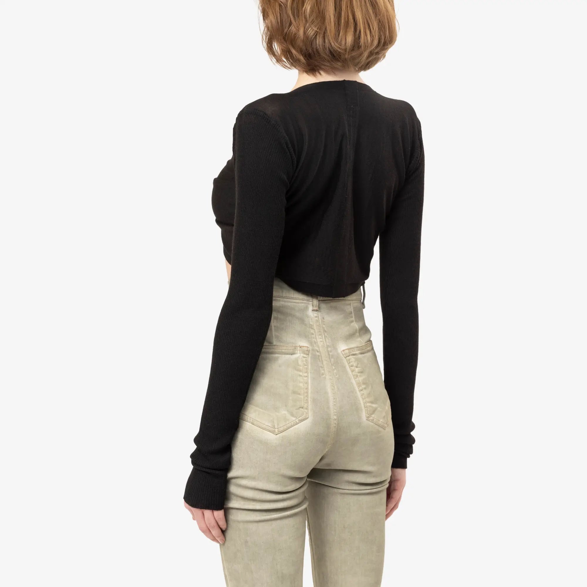 Rick Owens Womens Crop Wrap Top Black - 4