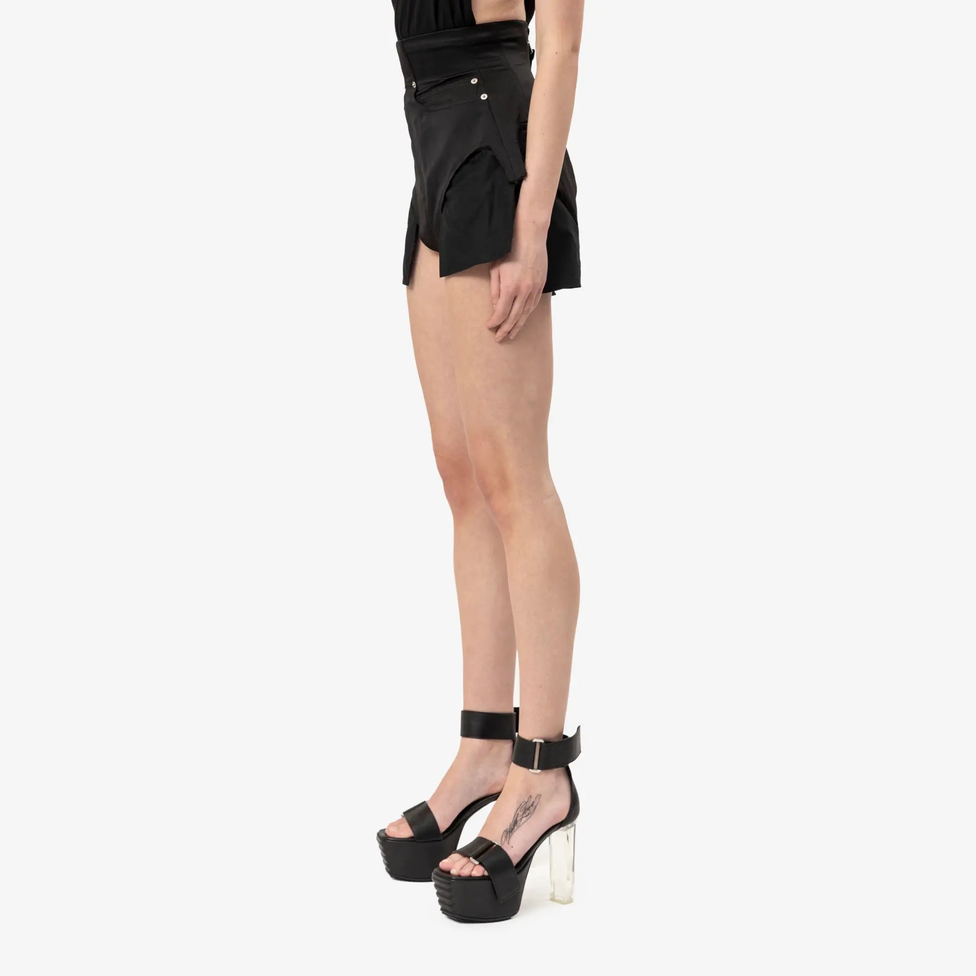 Rick Owens Womens Dirt Cutoffs Shorts Black - 3