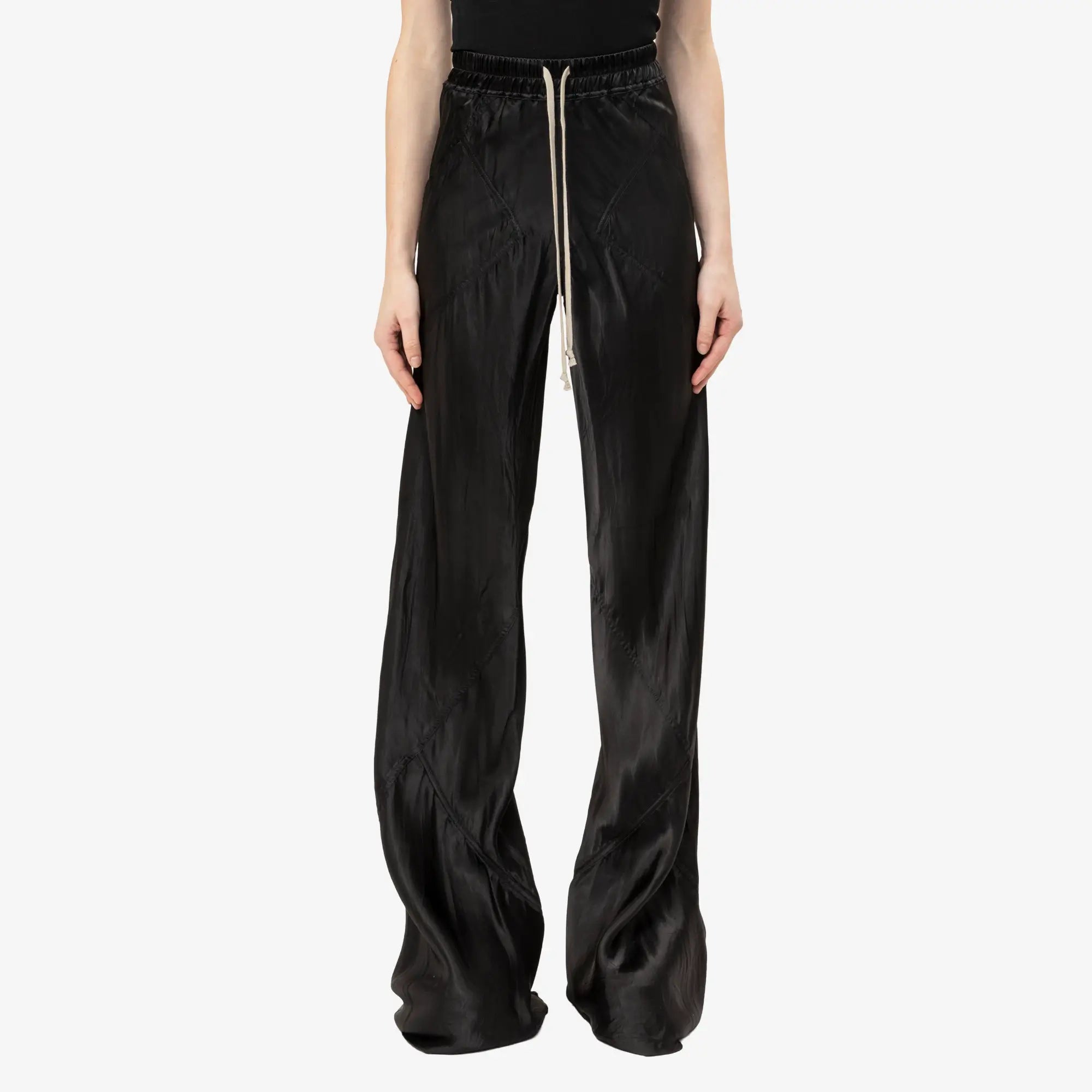 Rick Owens Womens Drawstring Bias Pants Black - 1