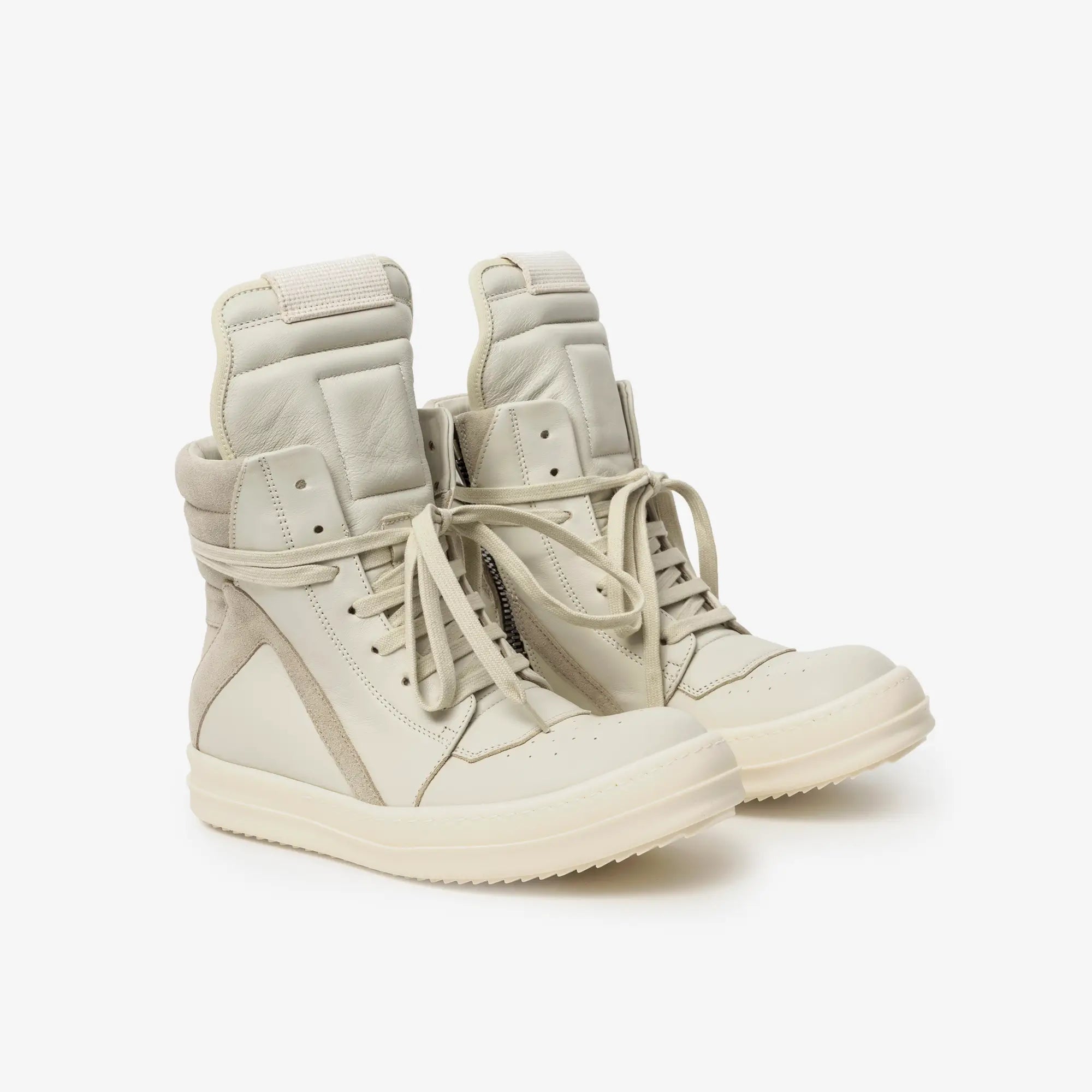 Rick Owens Womens Geobasket Sneakers Dirty Milk/Pearl/Milk - 1