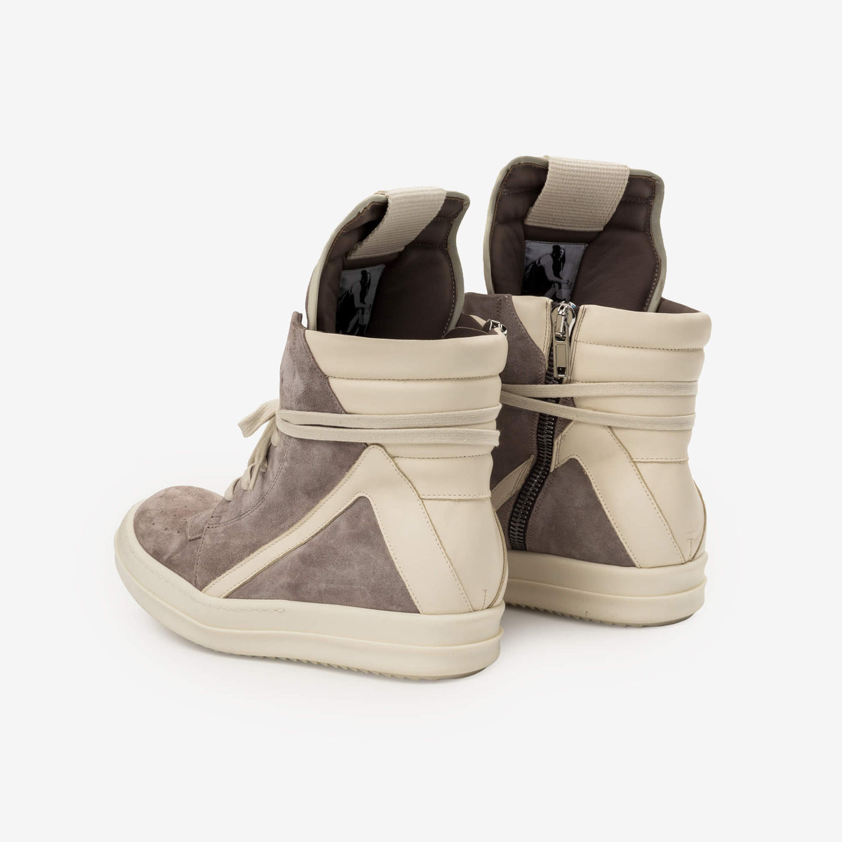 Rick Owens Womens Geobasket Sneakers Rose/Milk/Milk-2