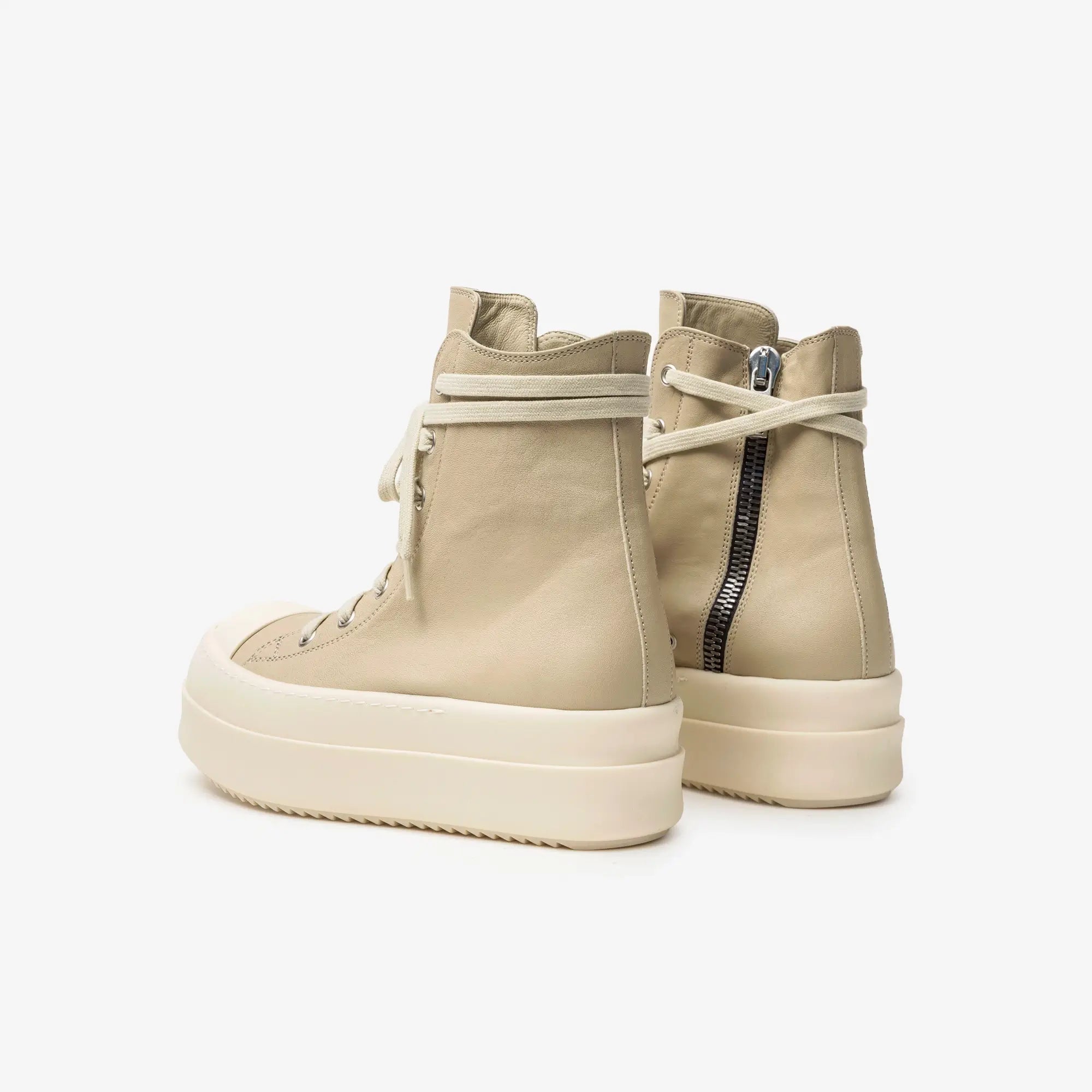 Rick Owens Womens Mega Bumper High - Top Sneaks Sand/Milk/Milk - 2