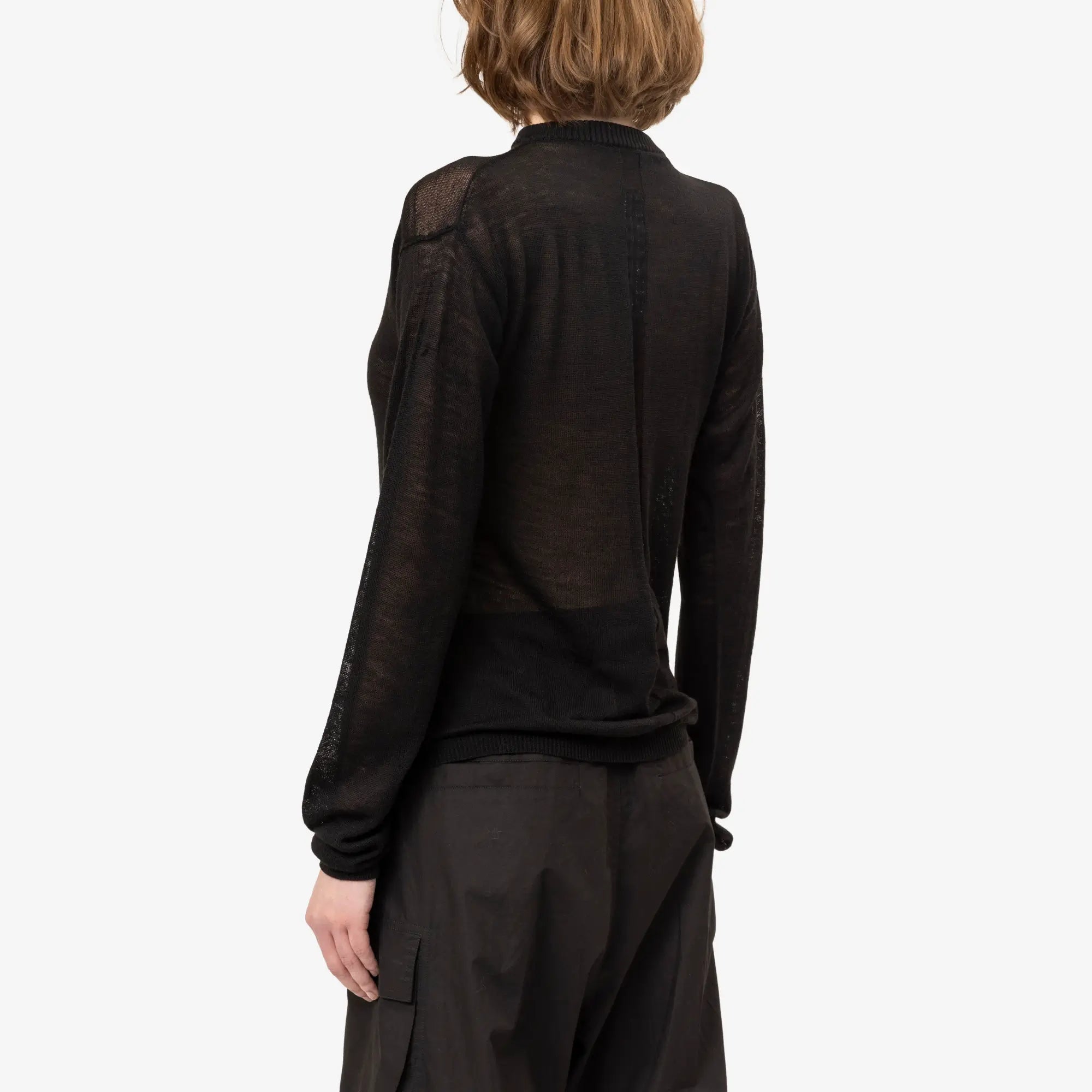 Rick Owens Womens Penta Sheer Sweater Black - 4