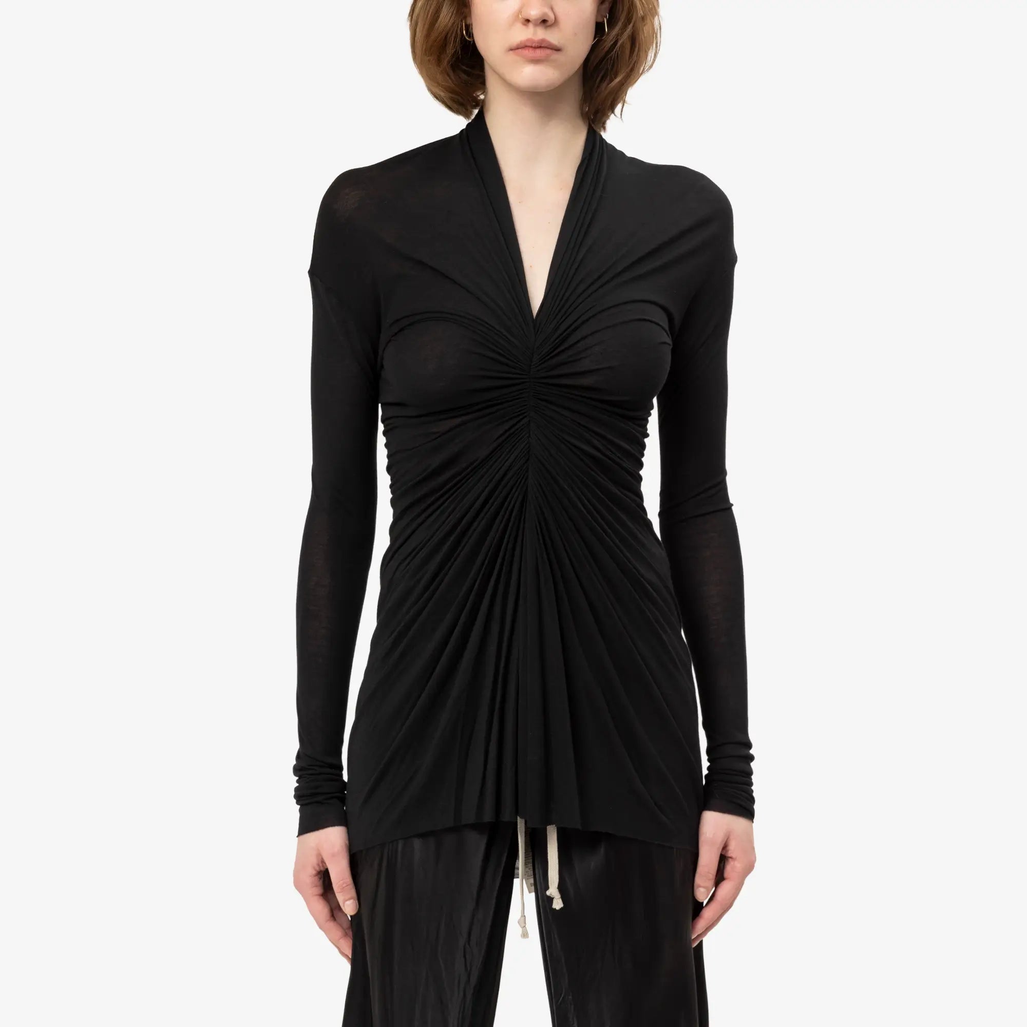 Rick Owens Womens Radiance Long Sleeve Top Black - 1