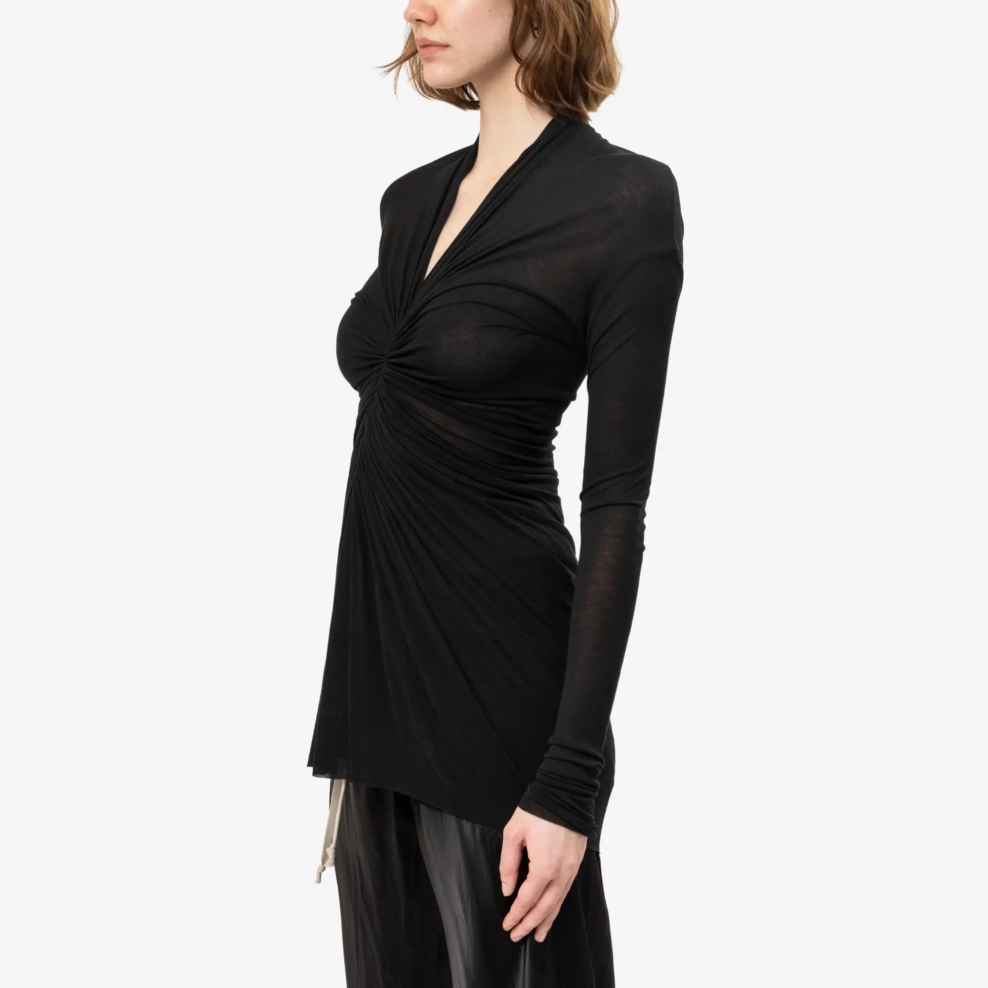 Rick Owens Womens Radiance Long Sleeve Top Black - 2