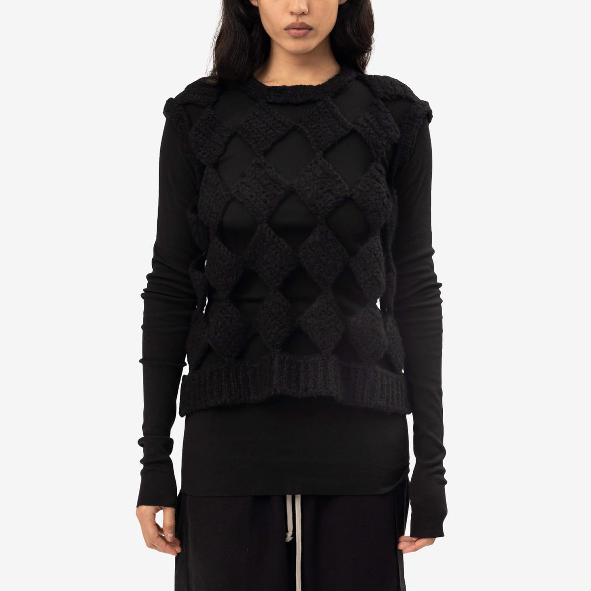 Rick Owens Womens Sarutanya Sleeveless T-Shirt Black-1