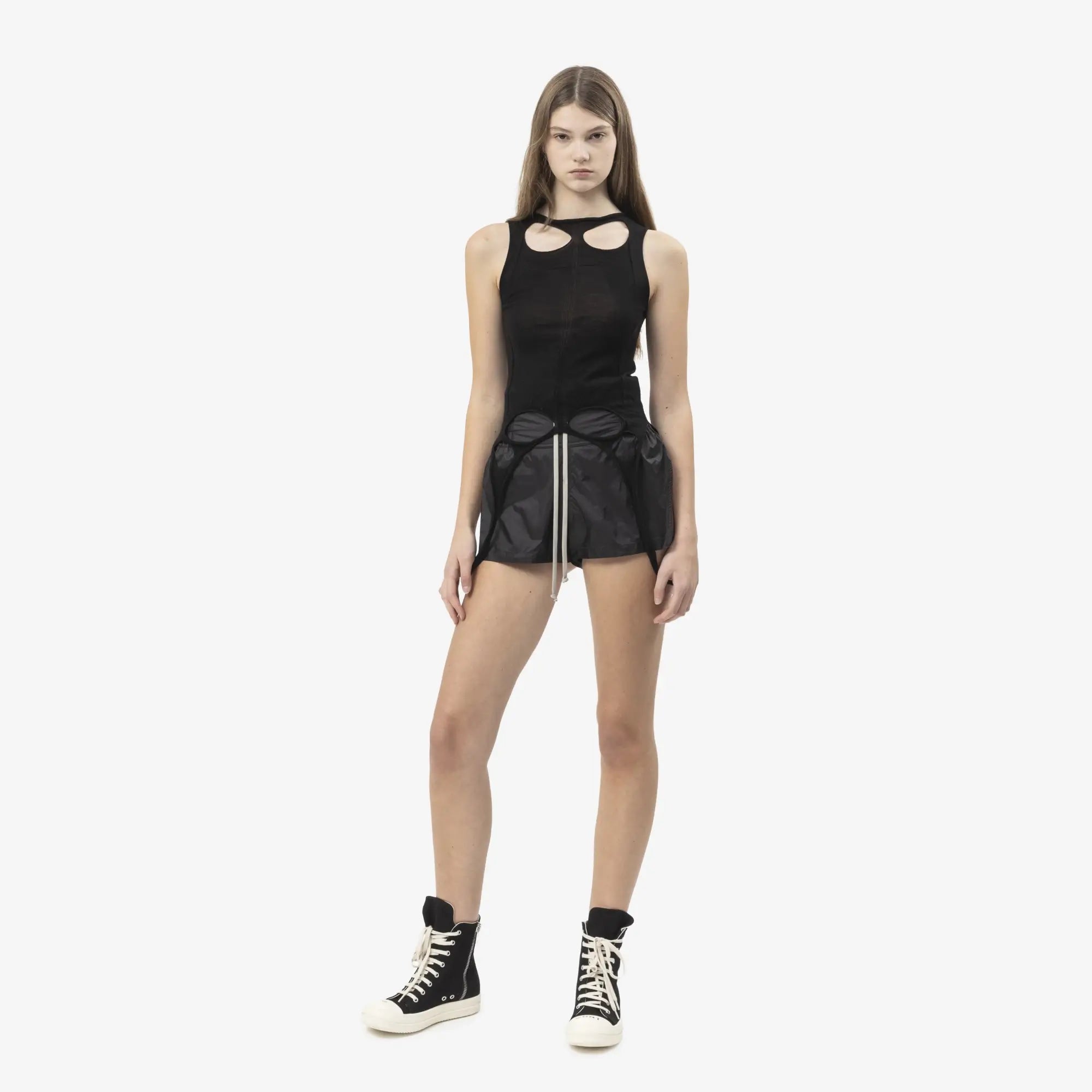 Rick Owens Womens Slashed Sleeveless Sweater Black - 2