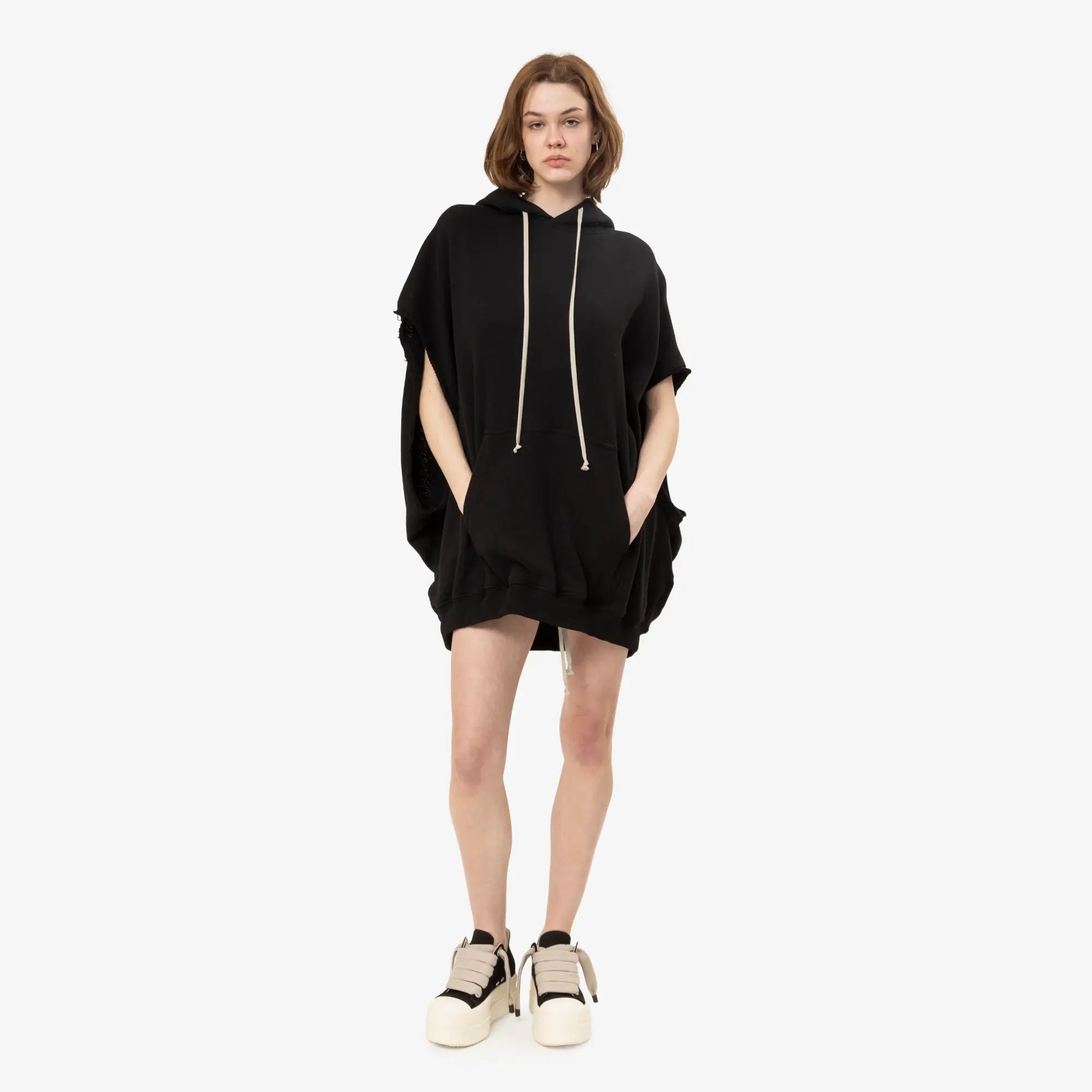 Rick Owens Womens SS Hun Hoody Black - 2