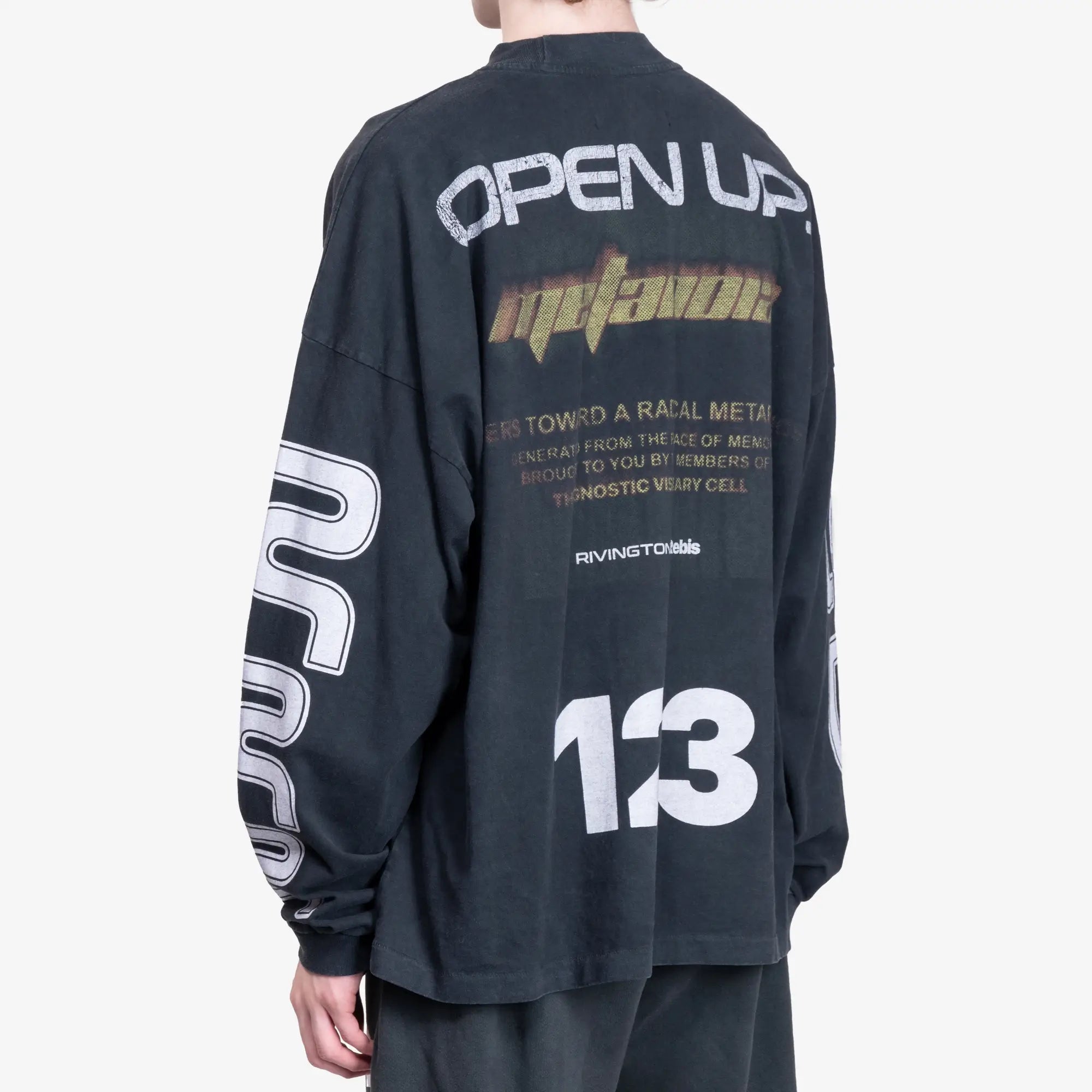 RRR123 Metamoth Vintage LS T-Shirt Jet Black - 4