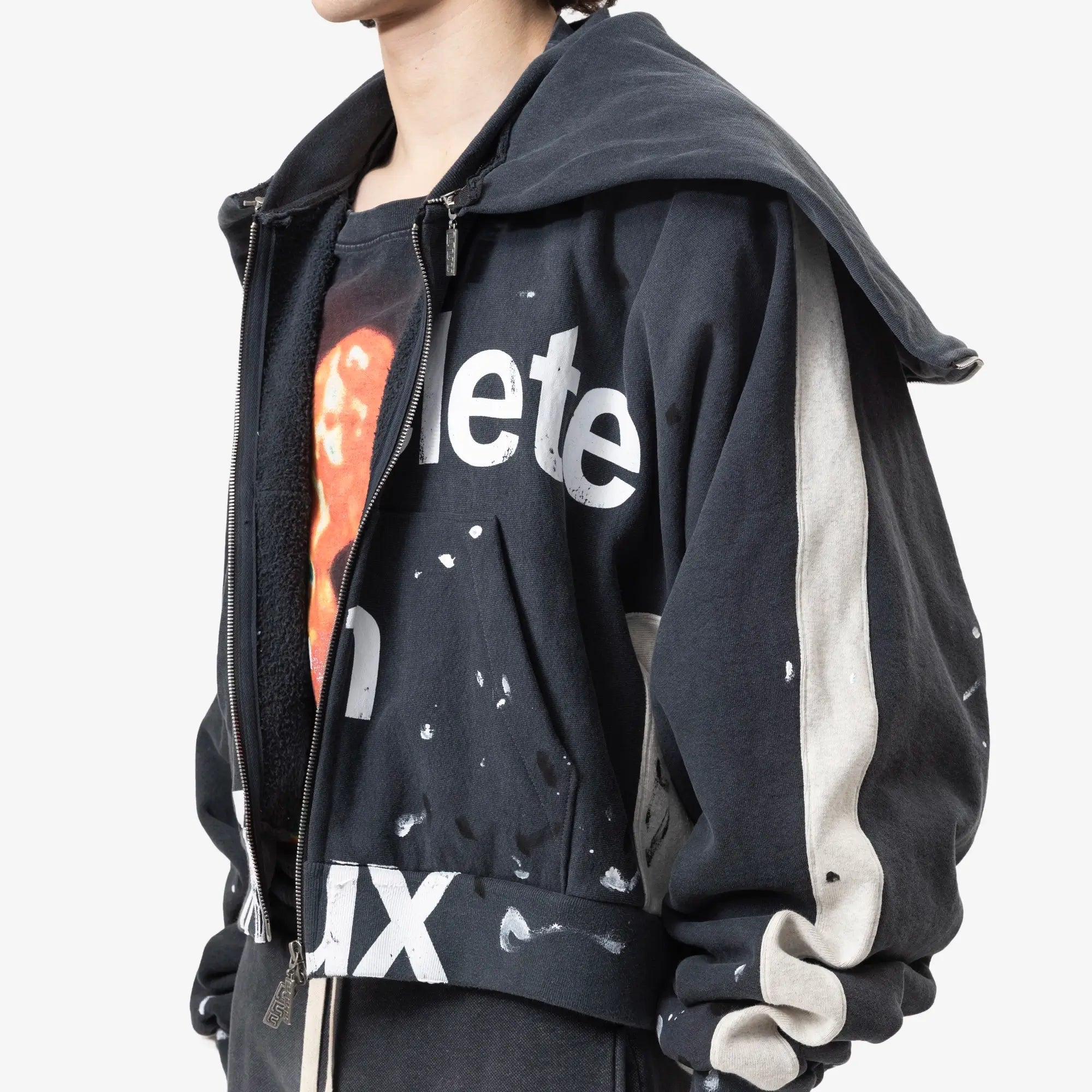 RRR123 Paraclete in Flux Rose Zip Hoody Vintage Black - 5