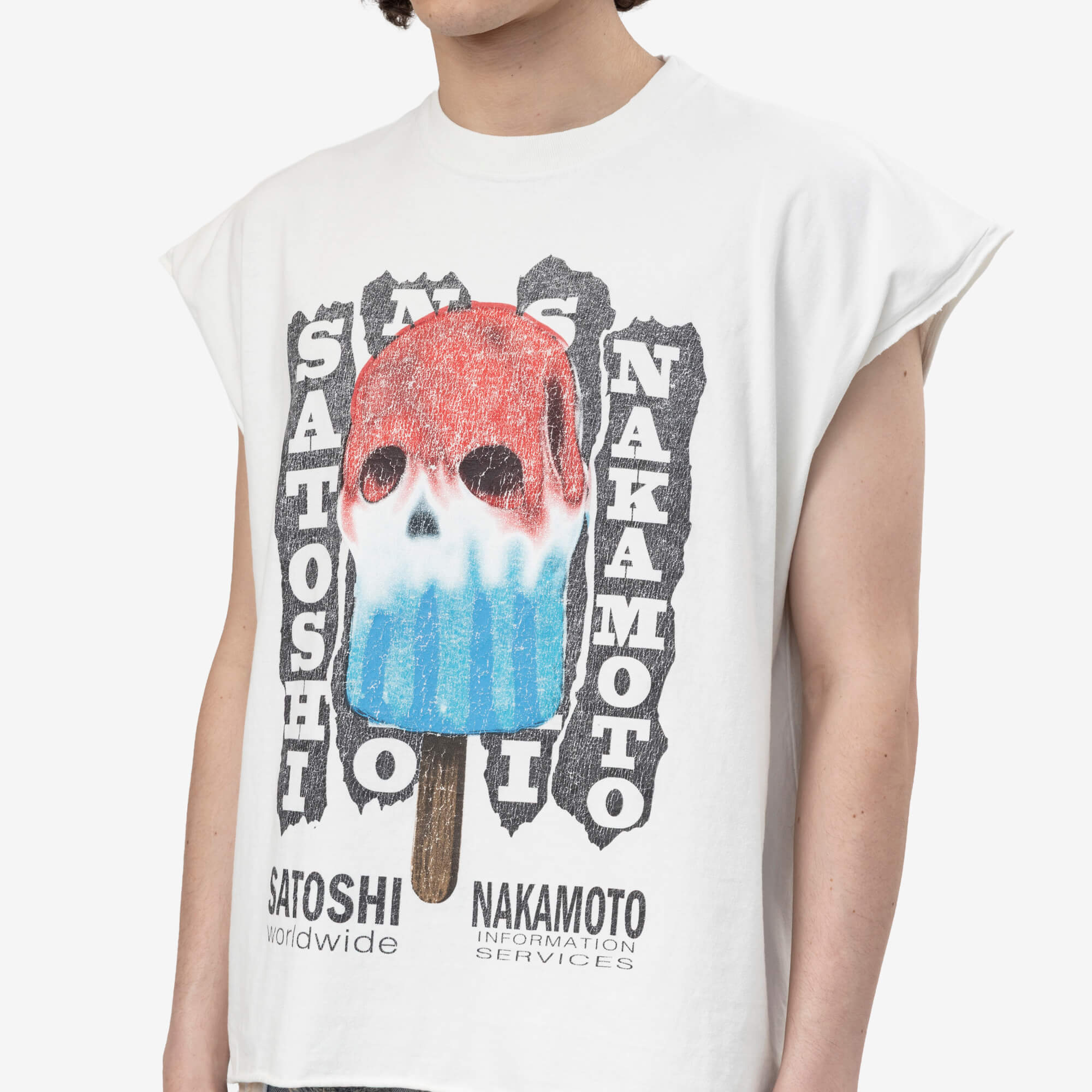 Satoshi Nakamoto Info Services T-Shirt Vintage White - 5