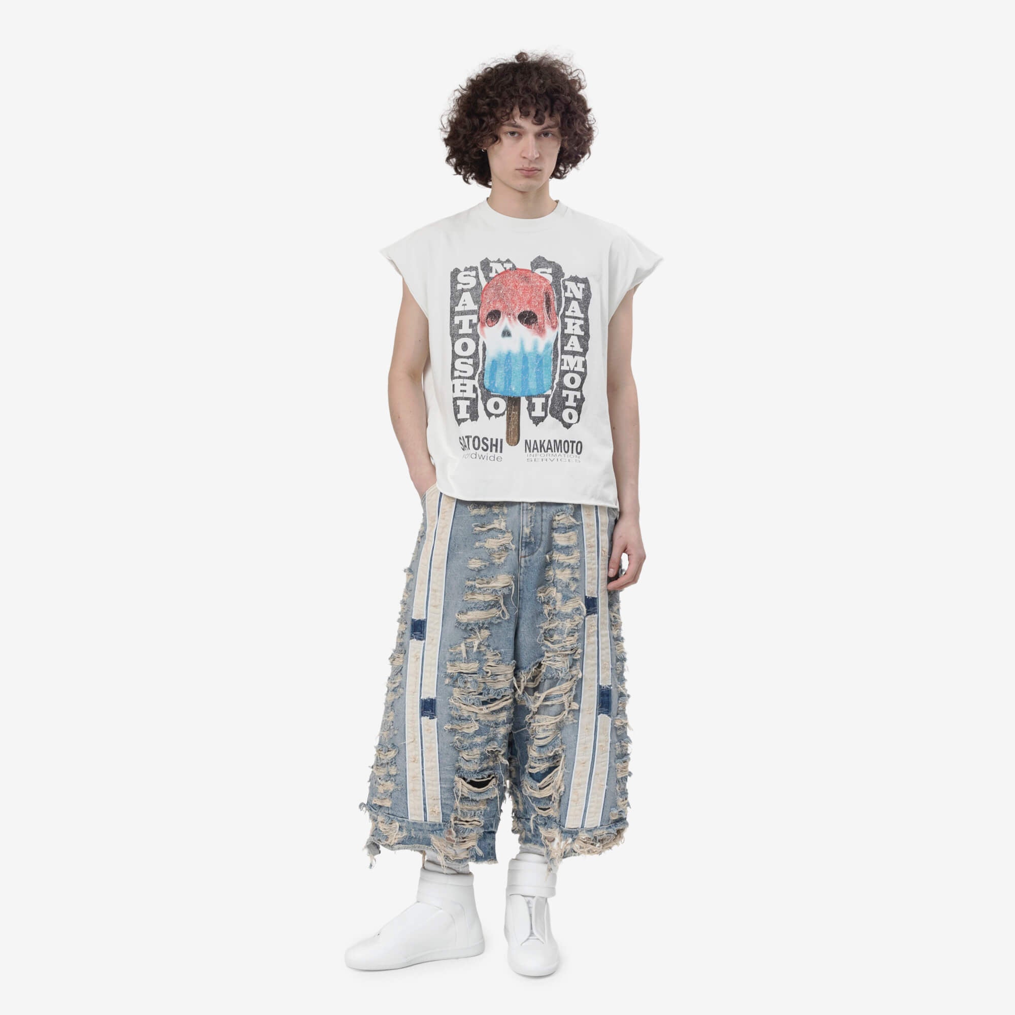 Satoshi Nakamoto Info Services T-Shirt Vintage White - 2