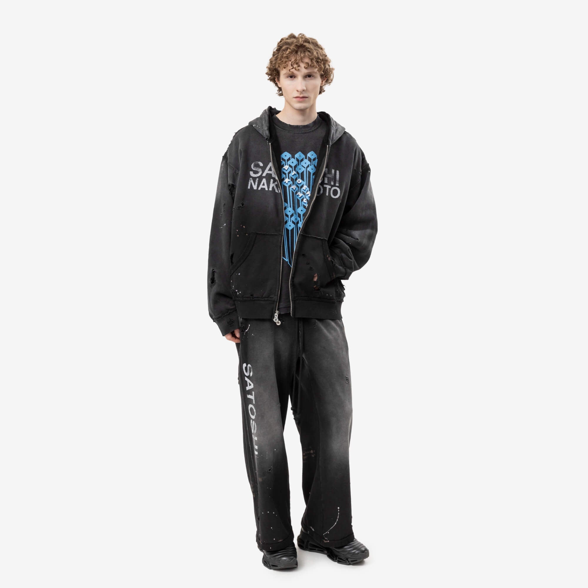 Satoshi Nakamoto Luke Fleece Sweatpants Black-2