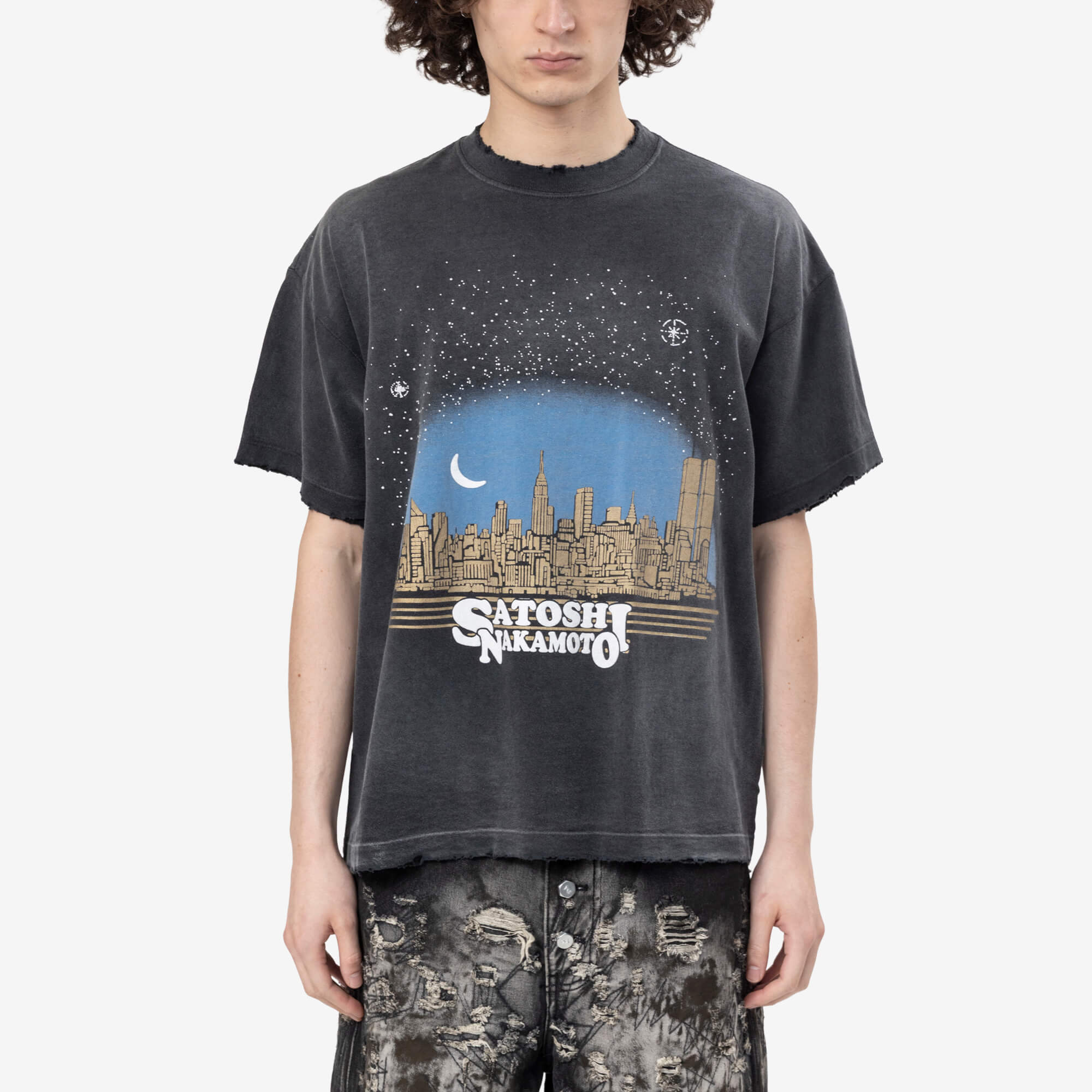 Satoshi Nakamoto Tourist T-Shirt Washed Black - 1