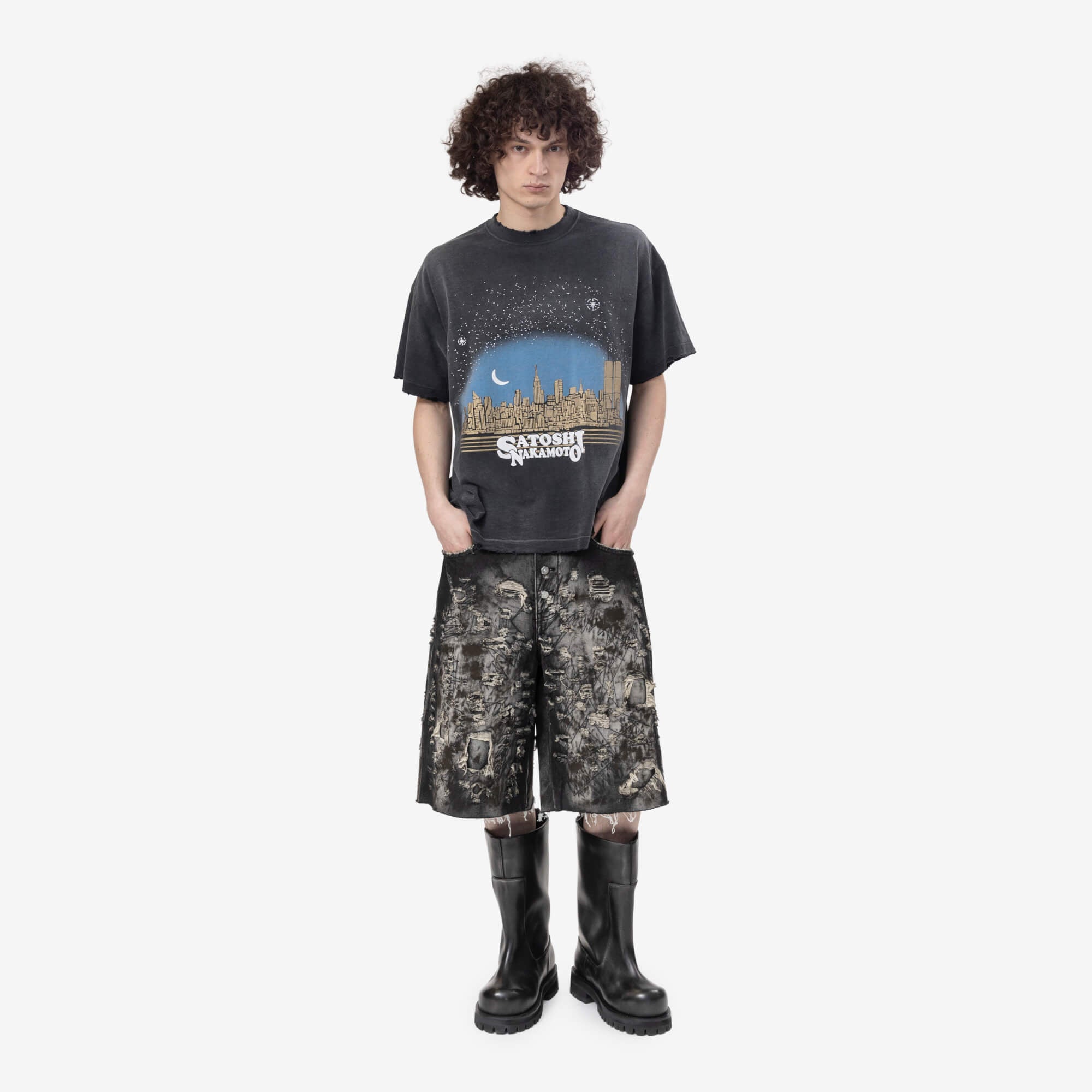 Satoshi Nakamoto Tourist T-Shirt Washed Black - 2