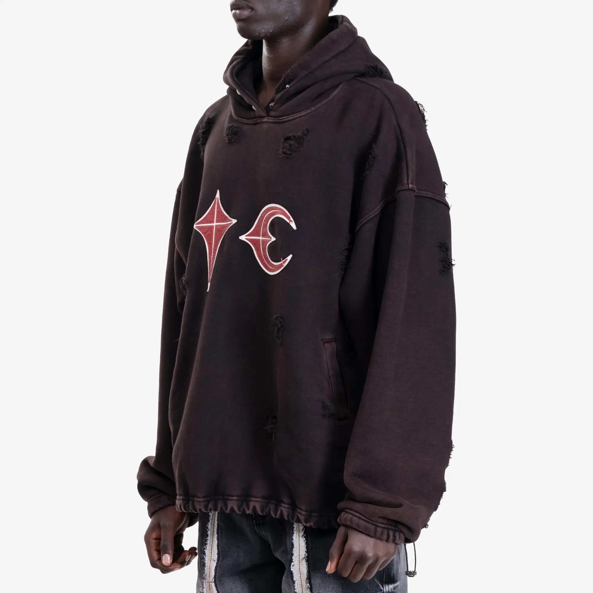 Thug Club Rock Hoody Distressed Black Hoodie