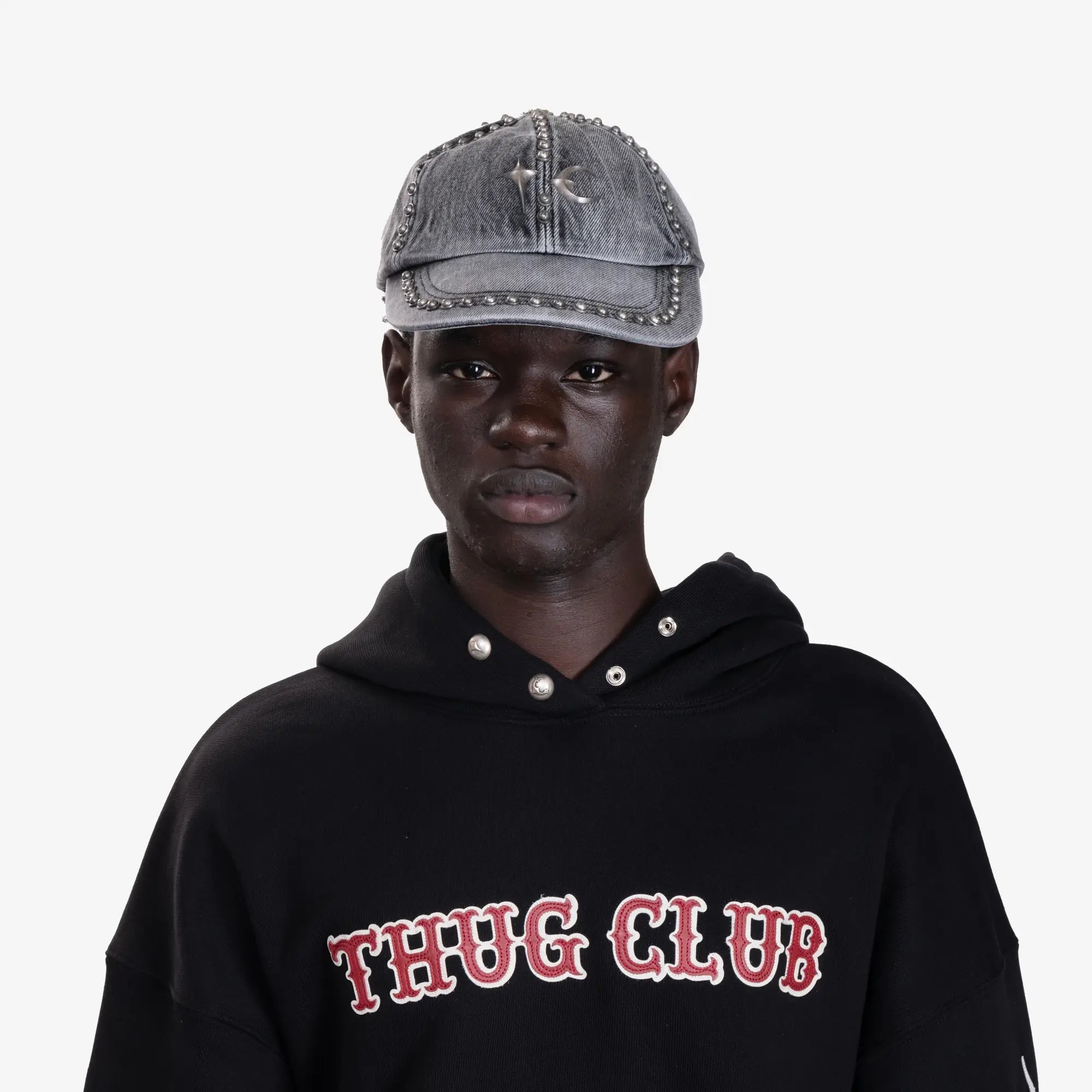 Thug Club Studded Denim Cap Black - 2