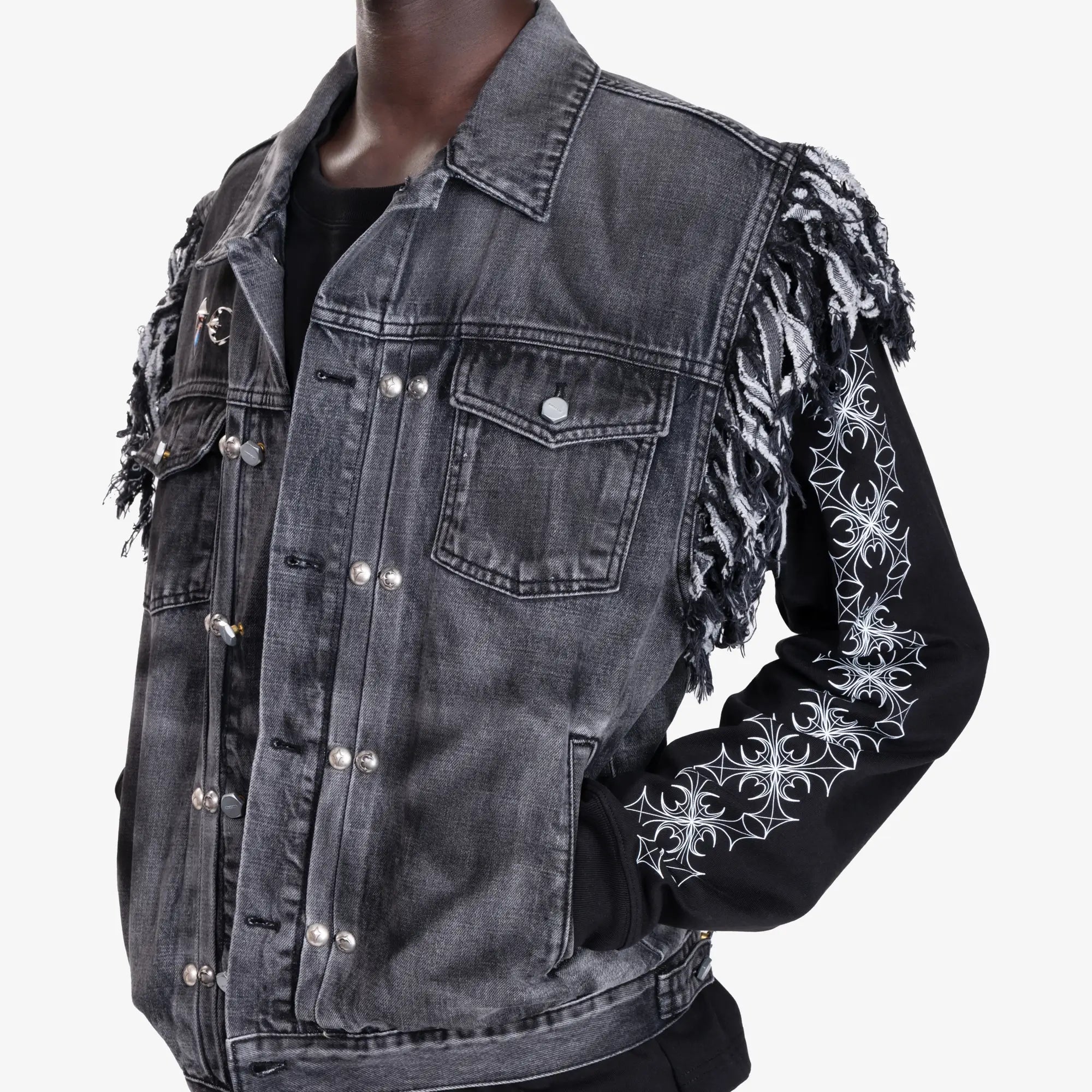 Thug Club TC Angels Denim Vest Black - 5
